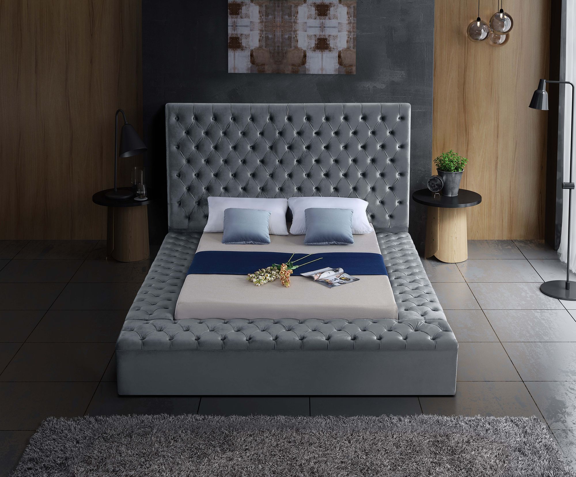 Bliss Velvet King Size Bed