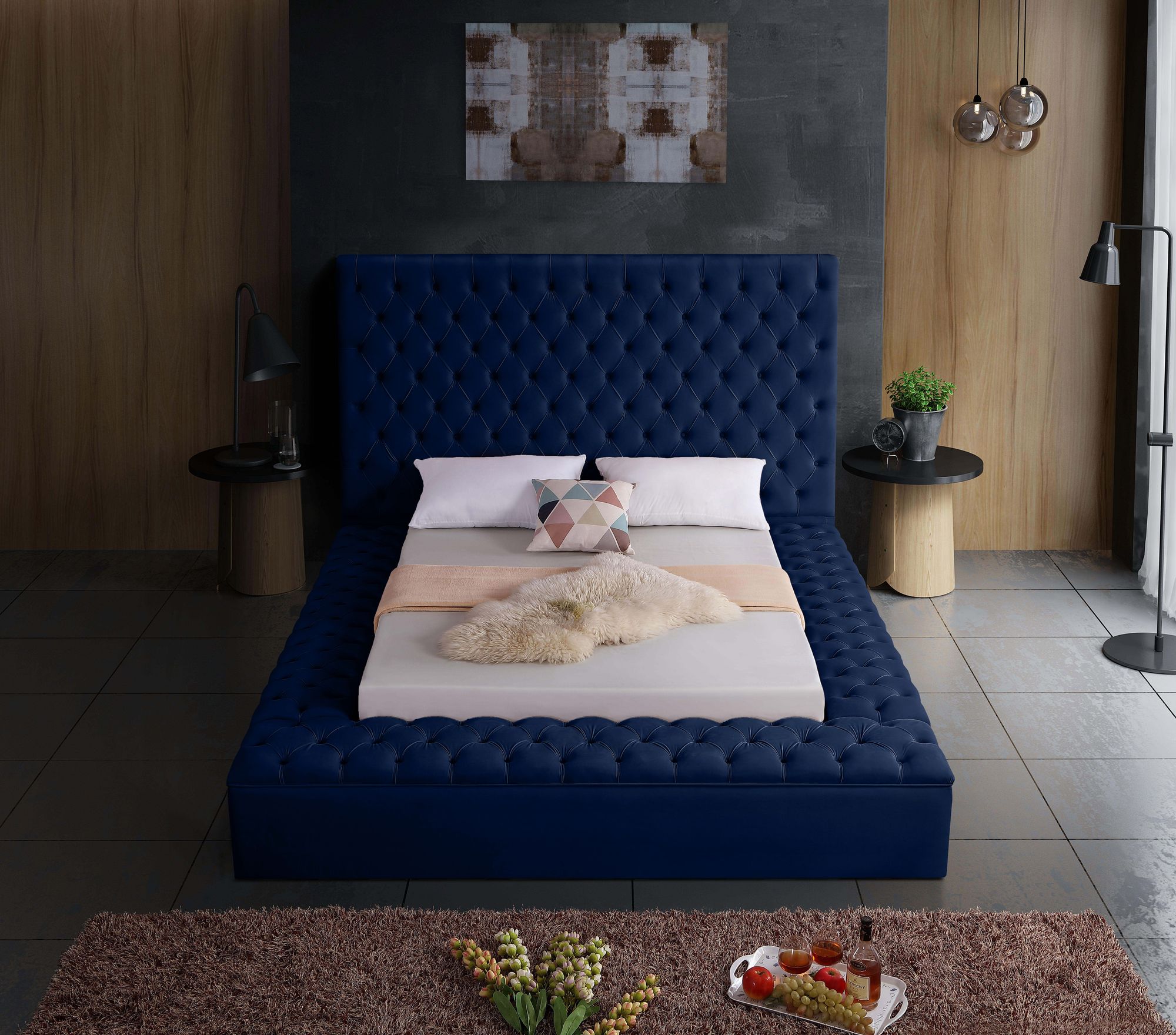 Bliss Velvet Queen Size Bed