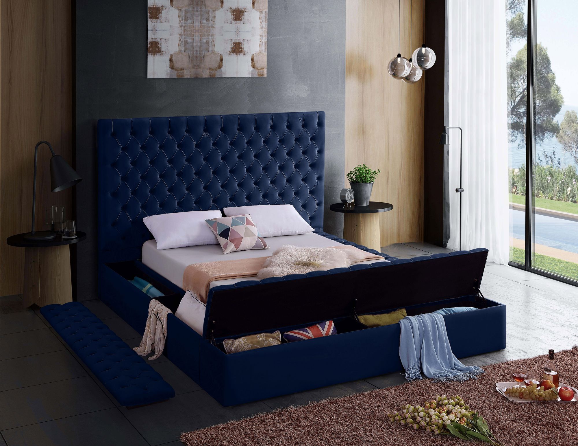 Bliss Velvet Queen Size Bed