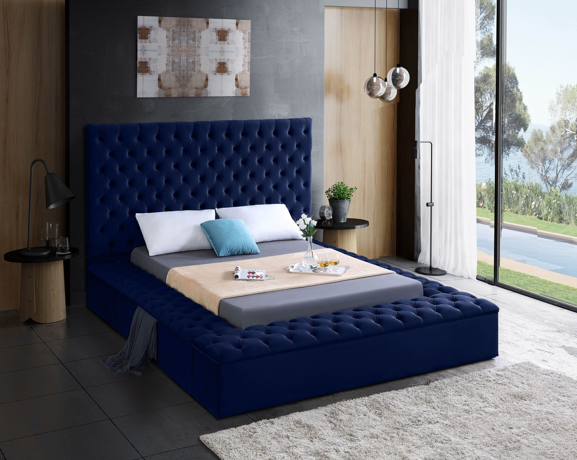 Bliss Velvet King Size Bed