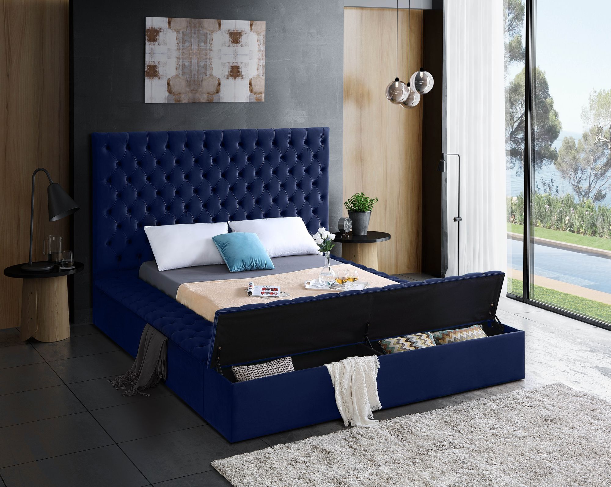 Bliss Velvet King Size Bed