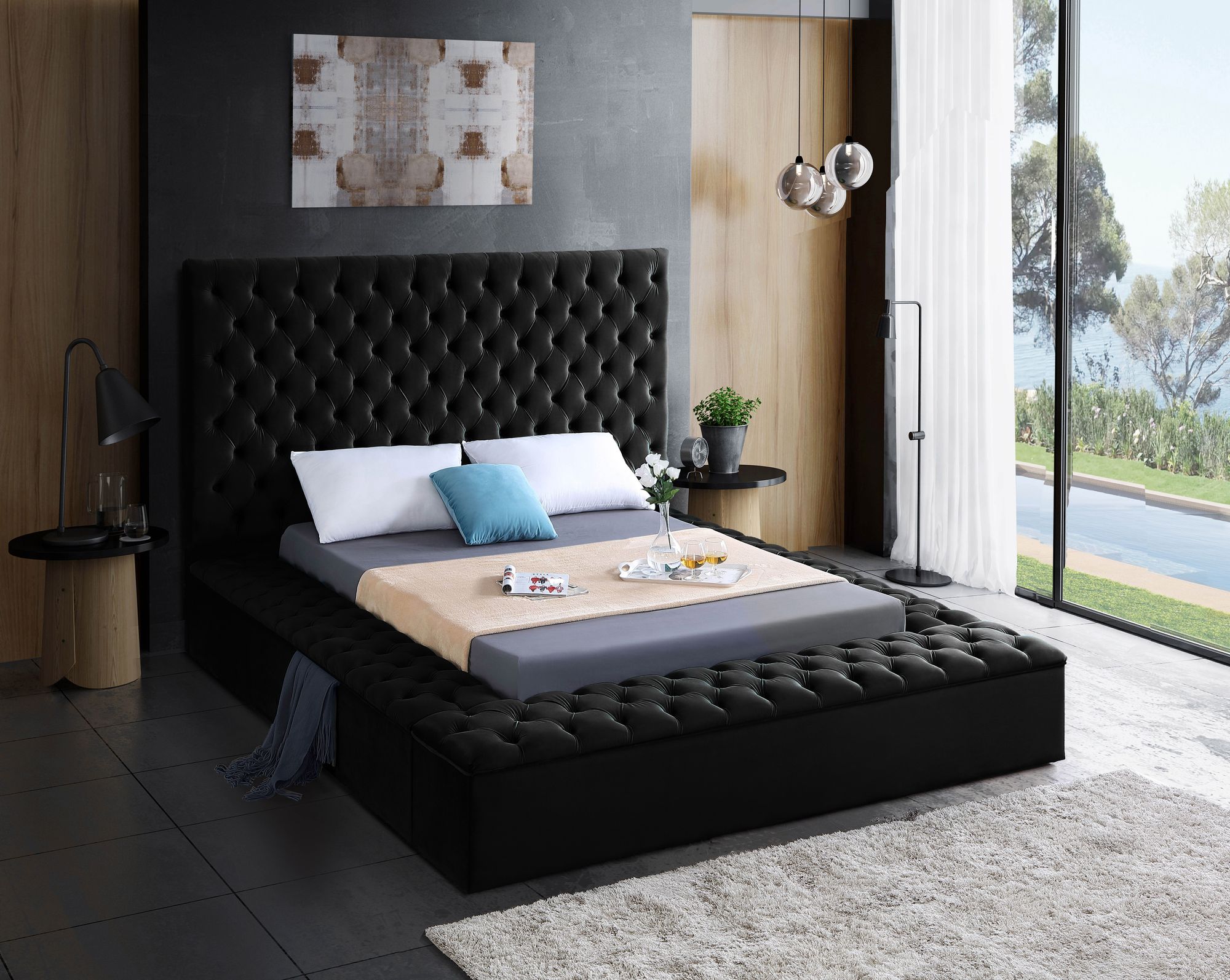 Bliss Velvet Queen Size Bed