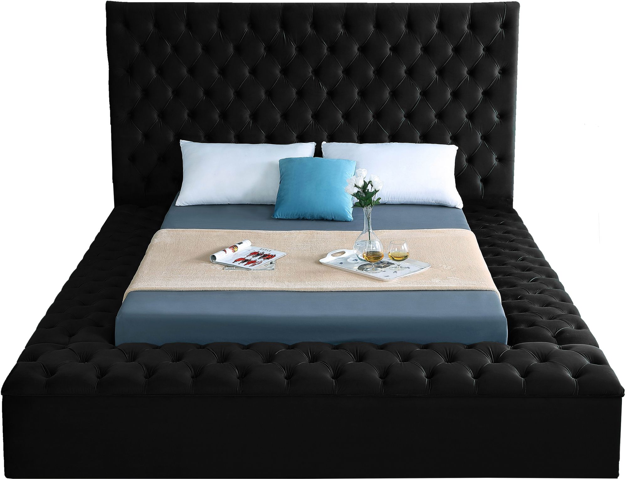 Bliss Velvet Queen Size Bed