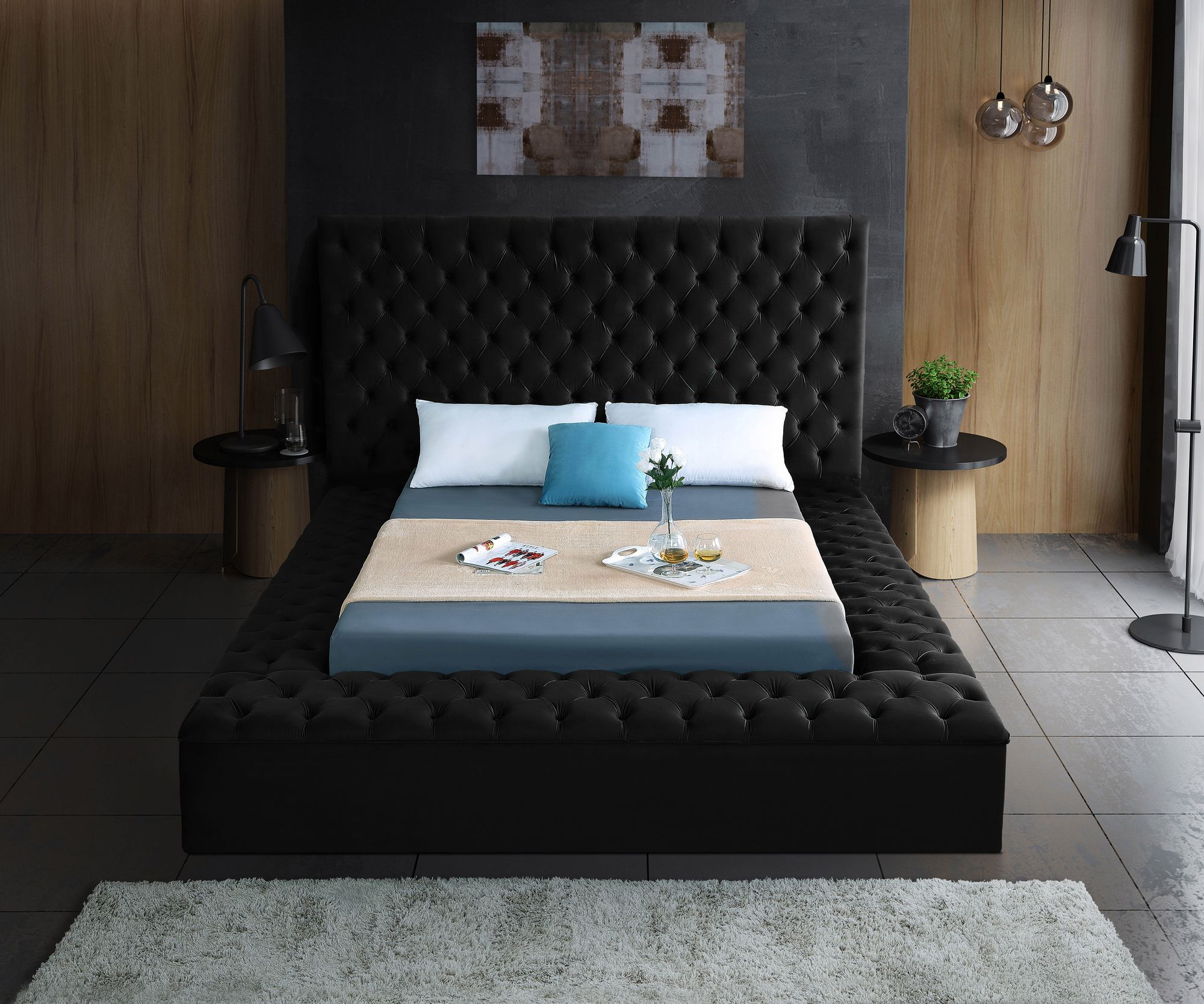 Bliss Velvet Queen Size Bed
