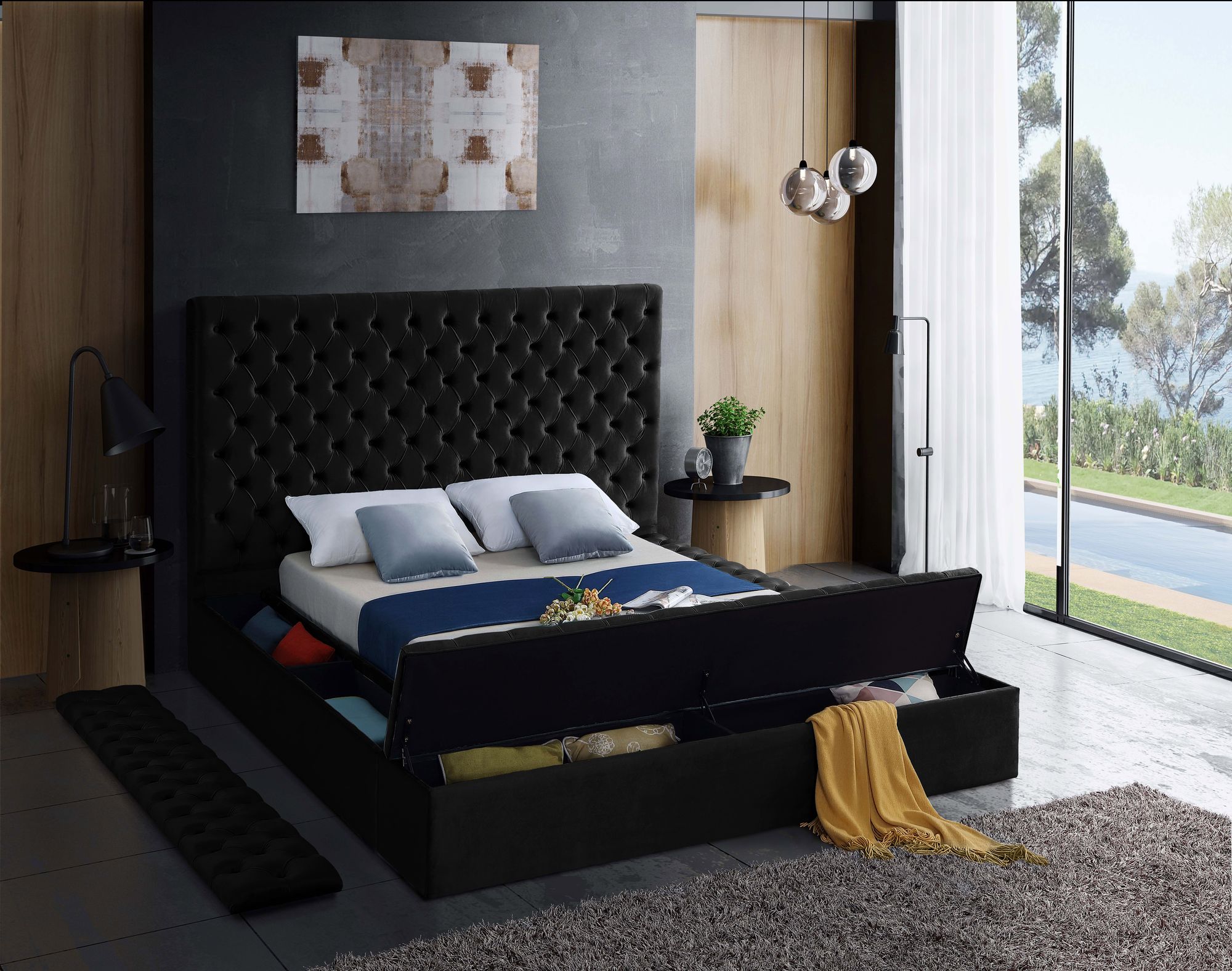 Bliss Velvet King Size Bed