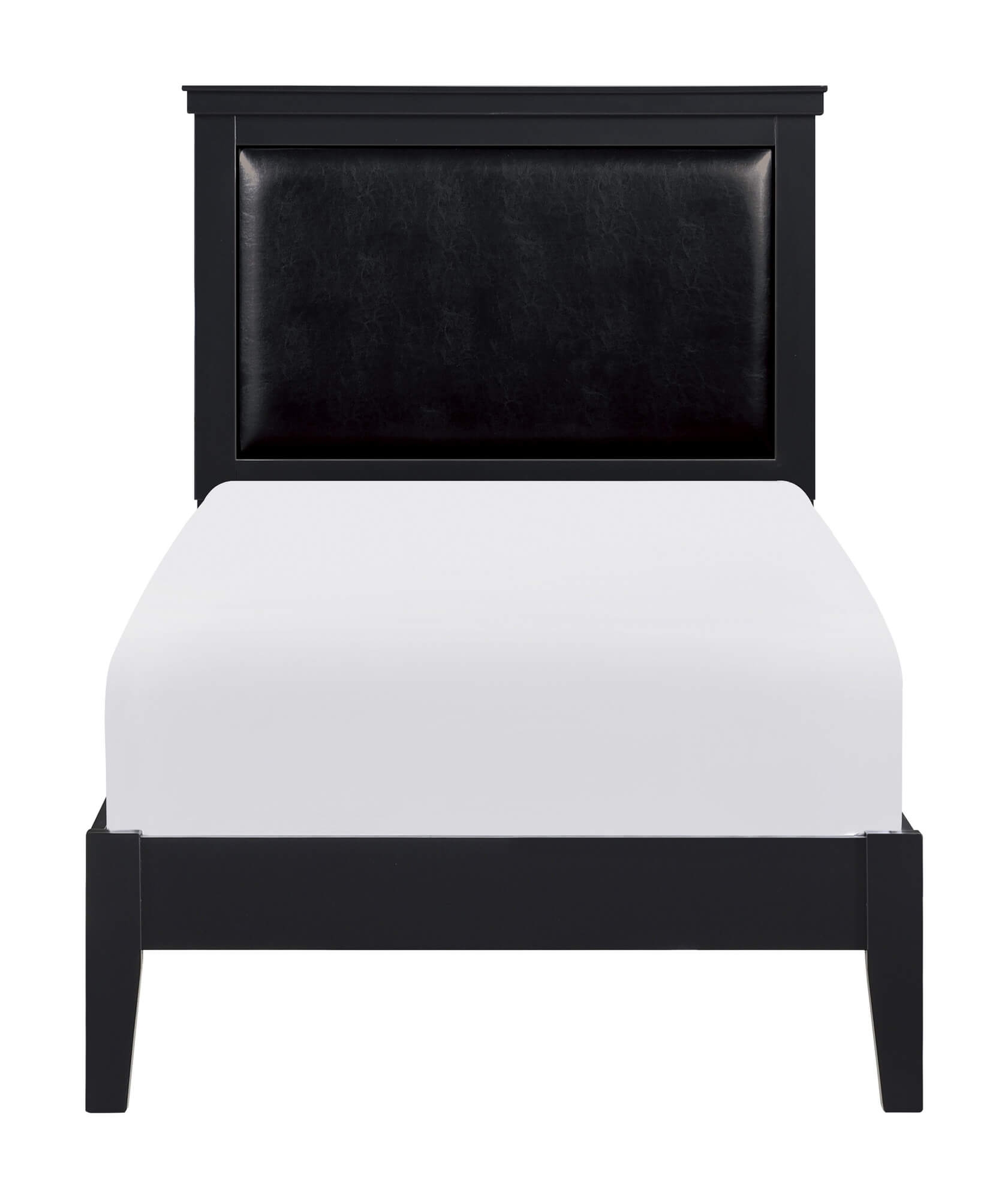Seabright Leatherette/Wood Platform Bed, Twin Size
