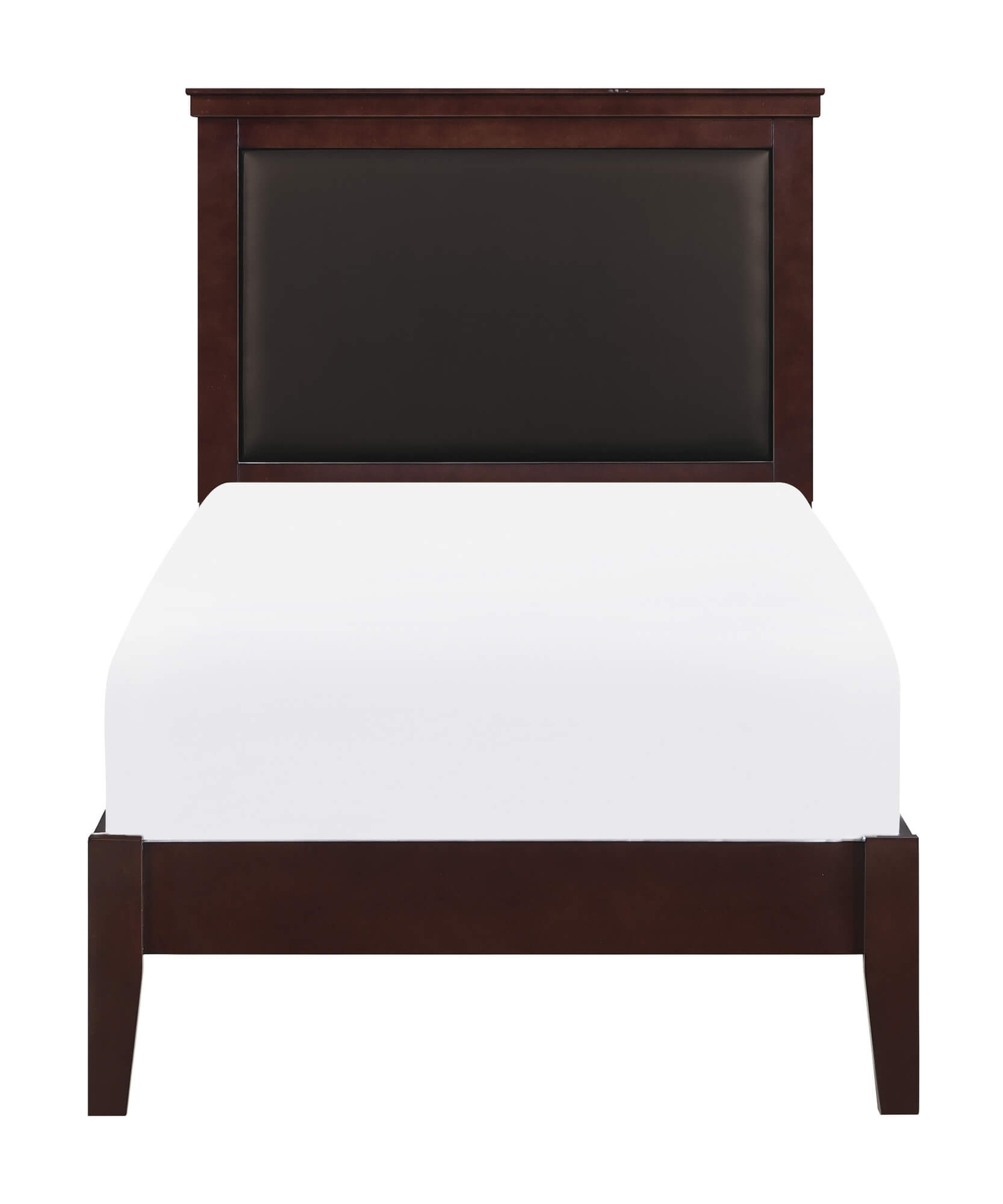 Seabright Leatherette/Wood Platform Bed, Twin Size