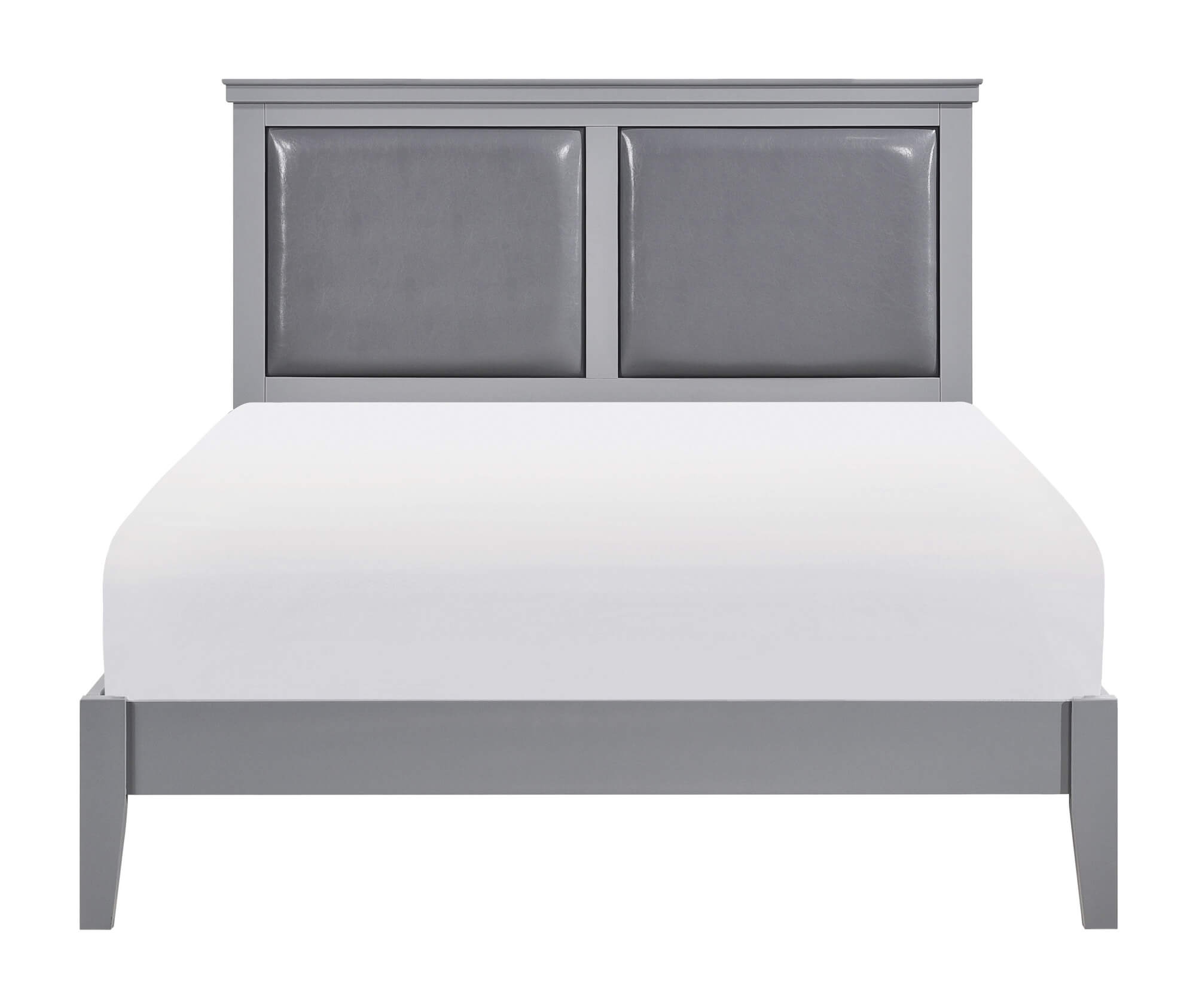 Seabright Leatherette/Wood Platform Bed, Full Size
