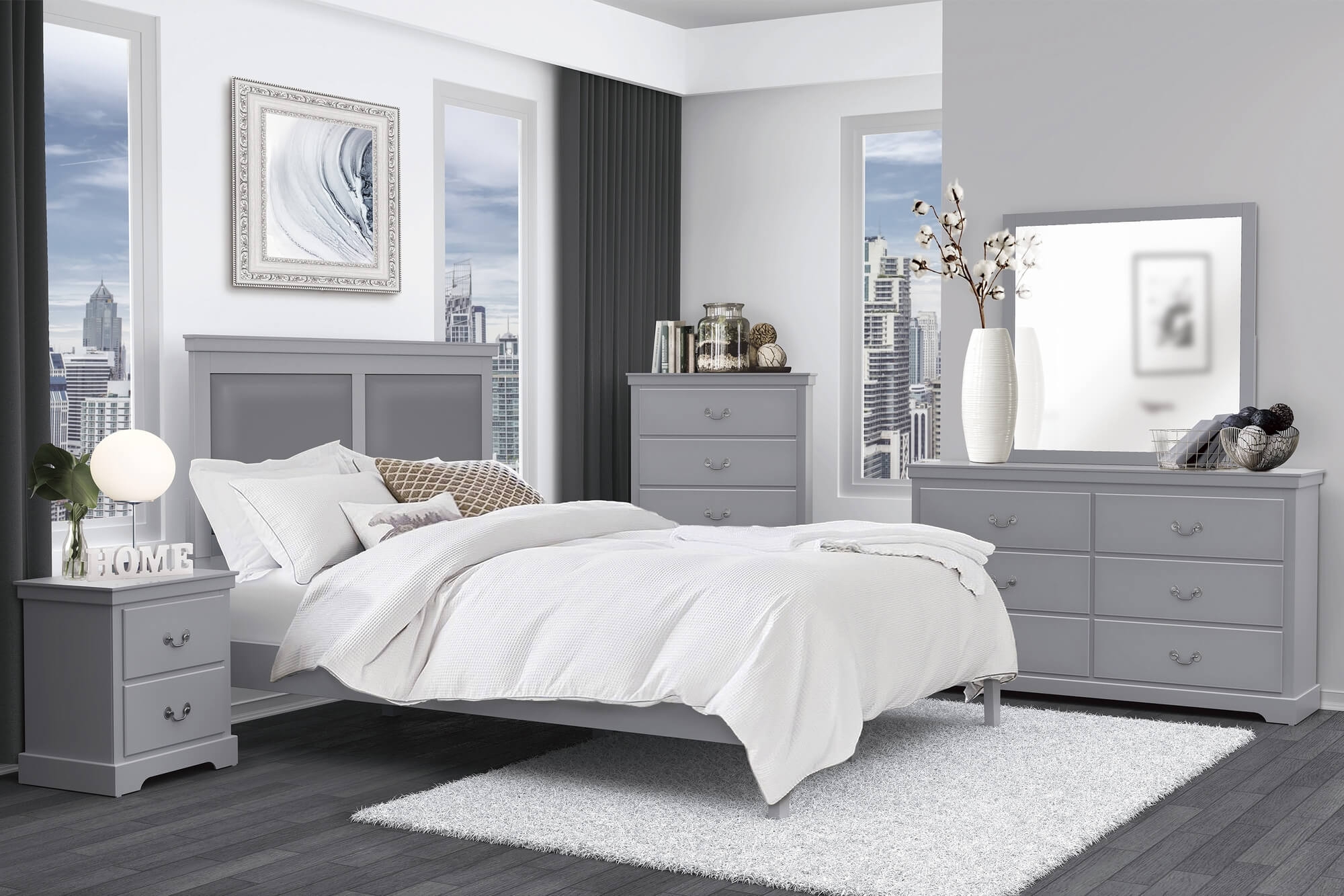 Seabright Leatherette/Wood Platform Bed