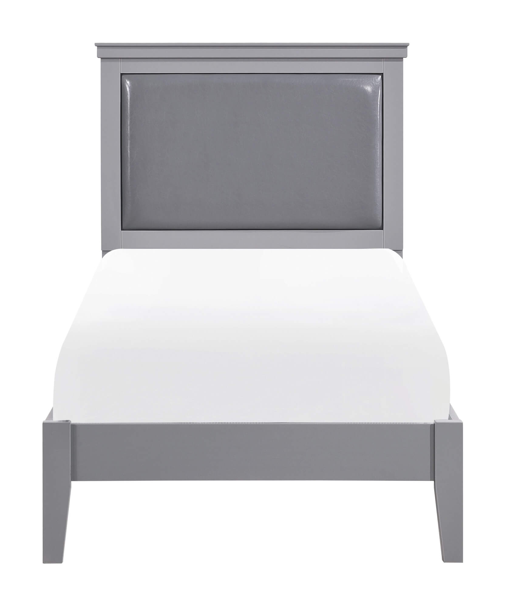 Seabright Leatherette/Wood Platform Bed, Twin Size