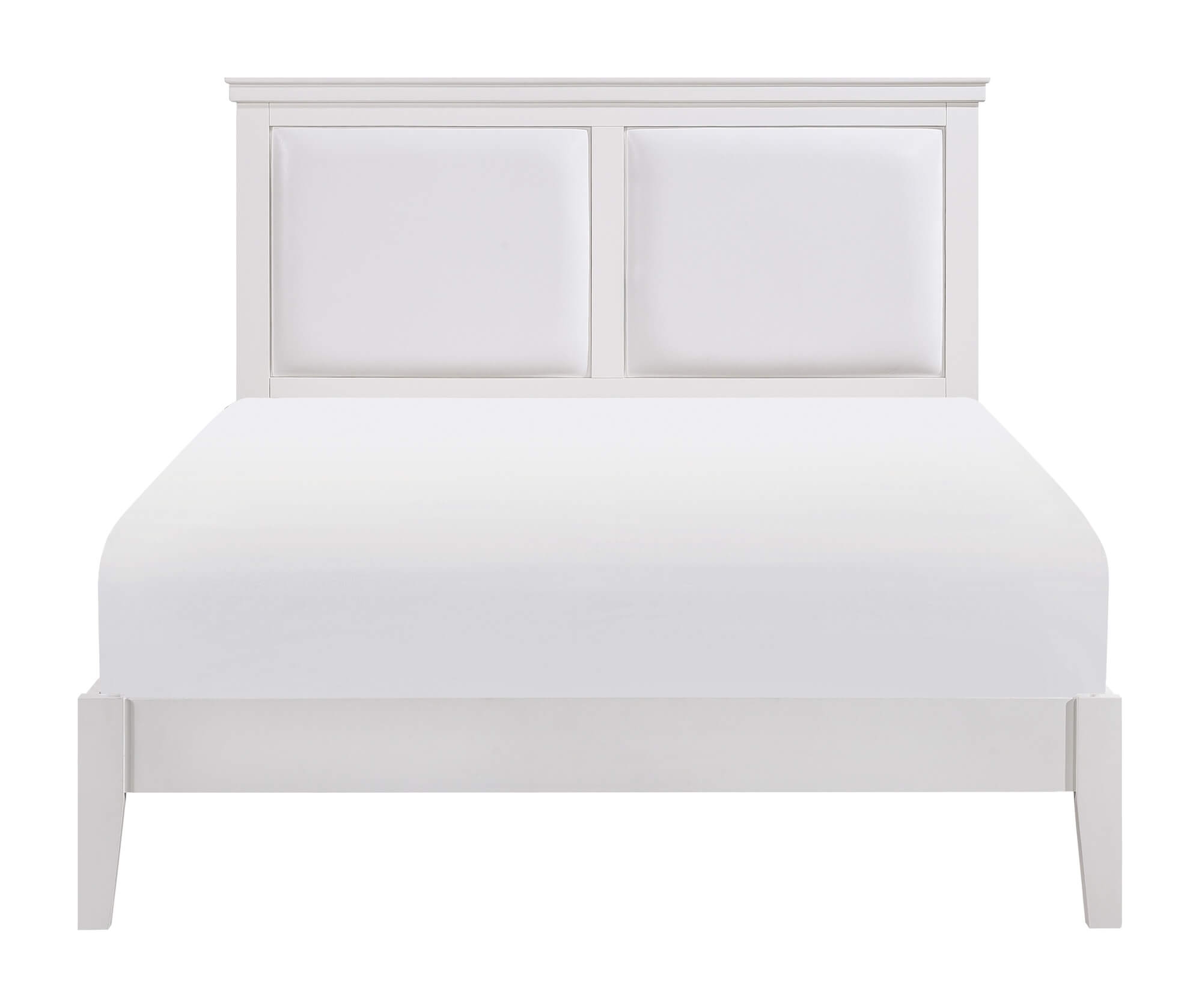 Seabright Leatherette/Wood Platform Bed, Queen Size