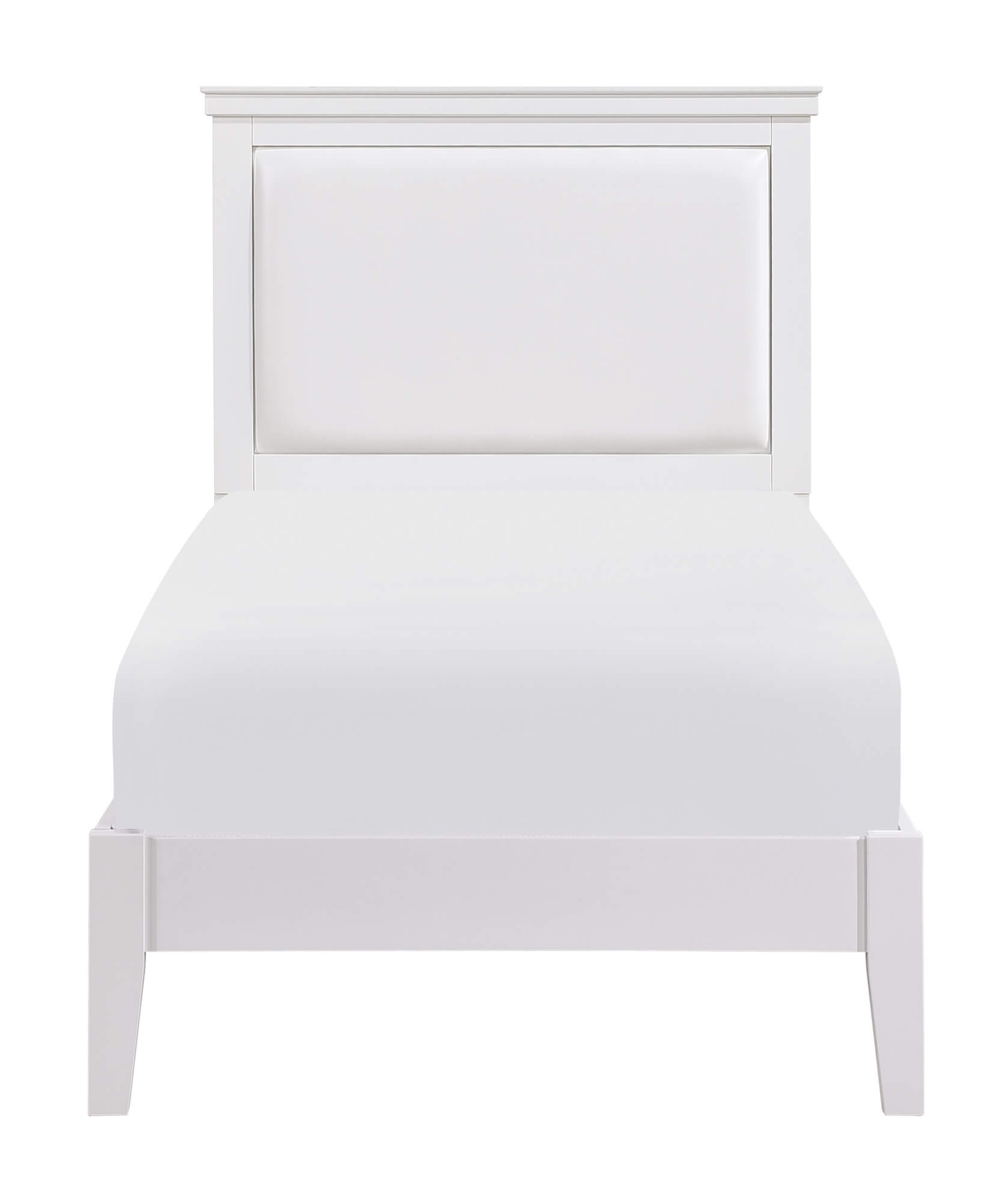 Seabright Leatherette/Wood Platform Bed, Twin Size