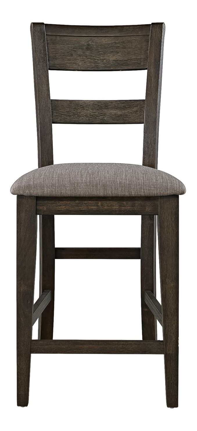Double Bridge Linen/Wood Splat Back Counter Chair