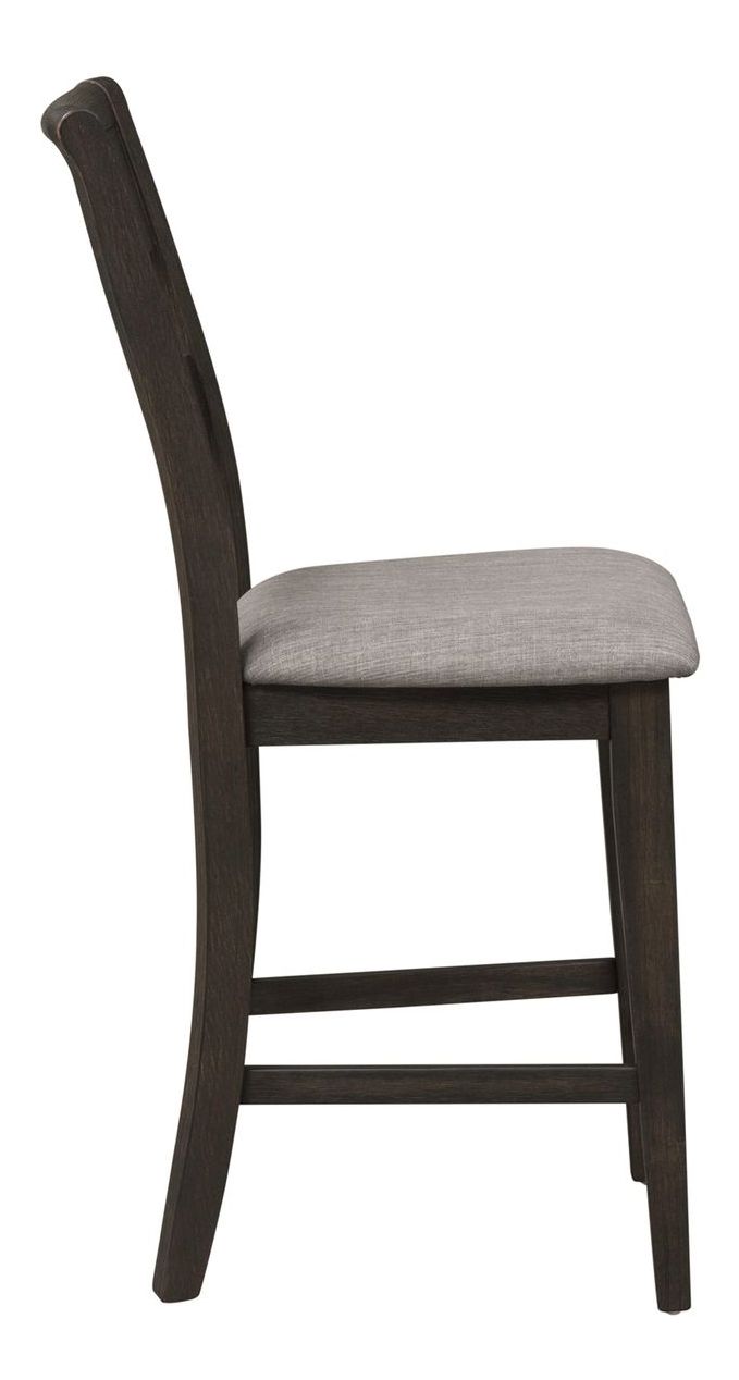 Double Bridge Linen/Wood Splat Back Counter Chair