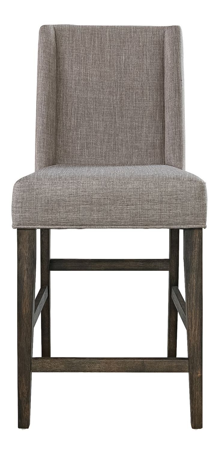 Double Bridge Linen/Wood Counter Chair