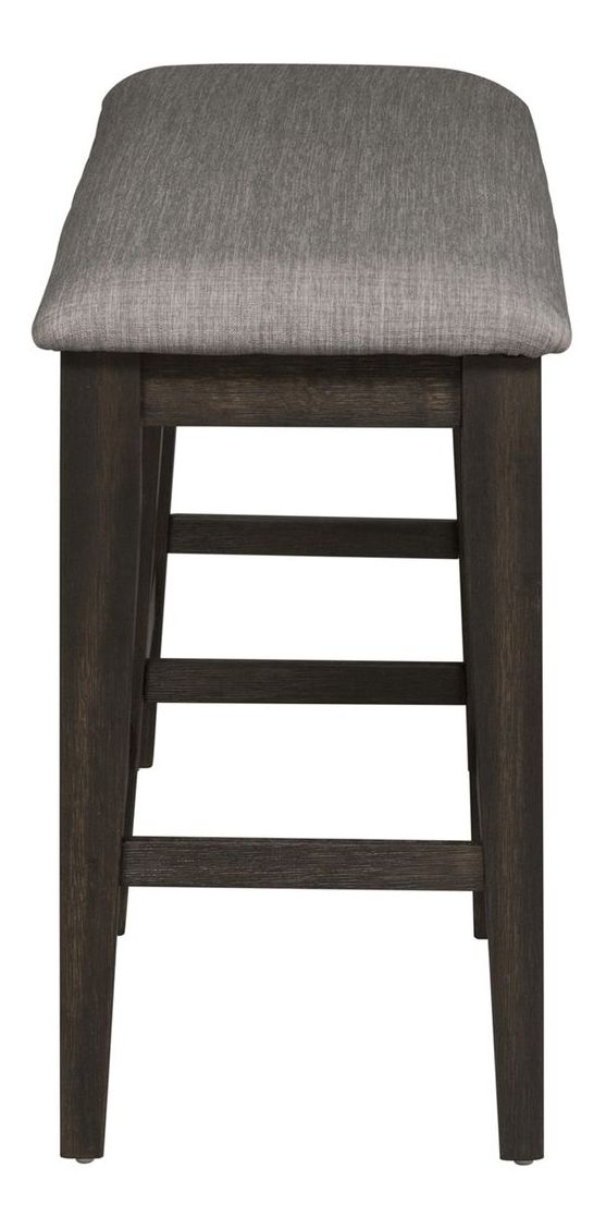 Double Bridge Linen/Wood Counter Bench