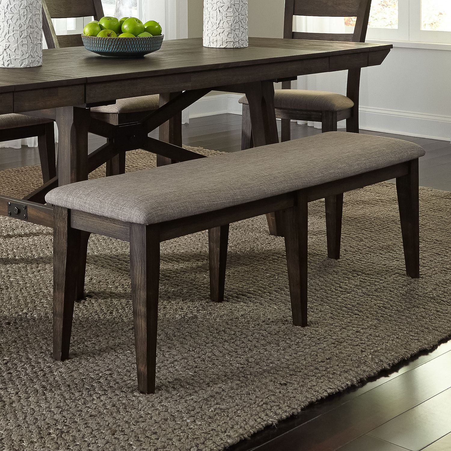 Double Bridge Extendable Trestle Dining Set | Dark Chestnut