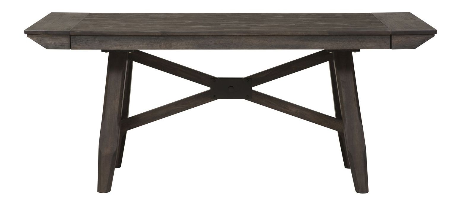 Double Bridge Rectangular Wood Extendable Trestle Table