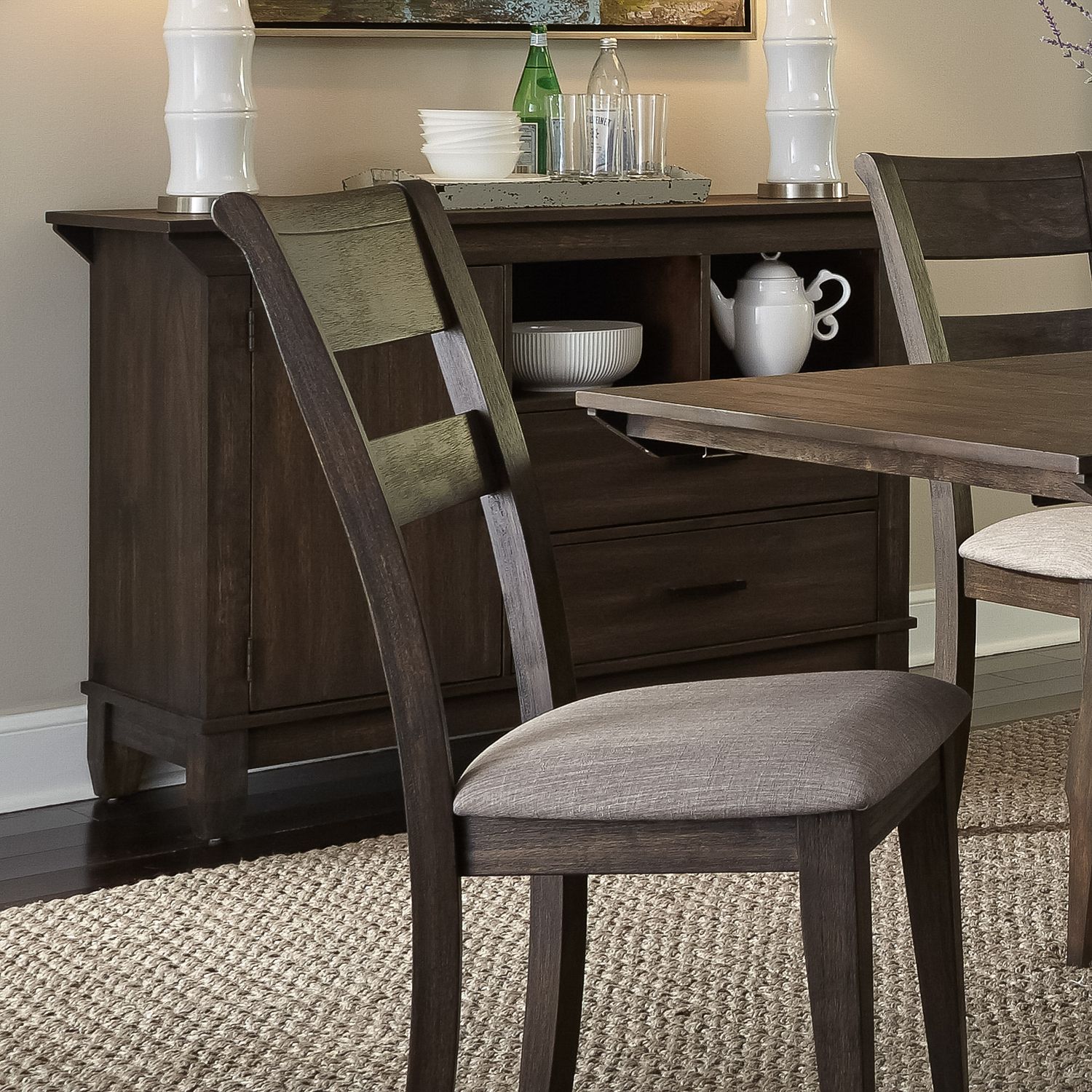 Double Bridge Extendable Gathering Dining Set | Dark Chestnut
