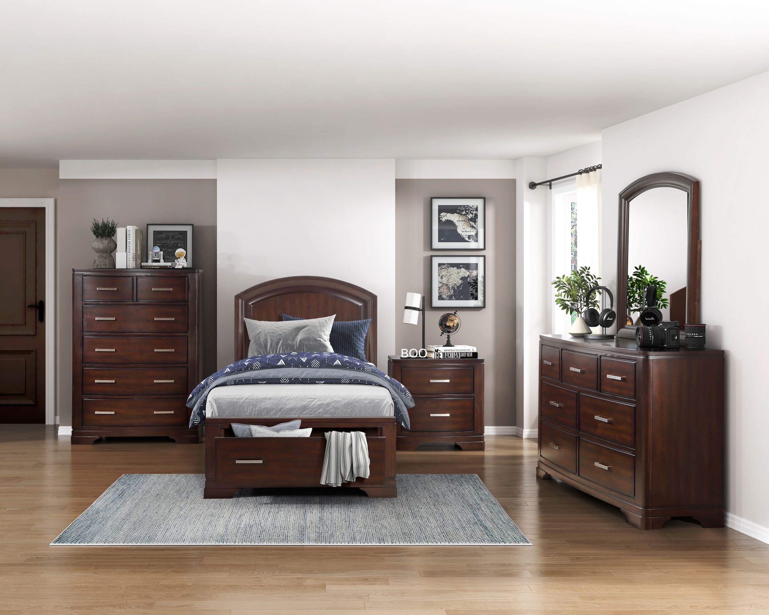 Hudson Wood Storage Platform Bedroom Set