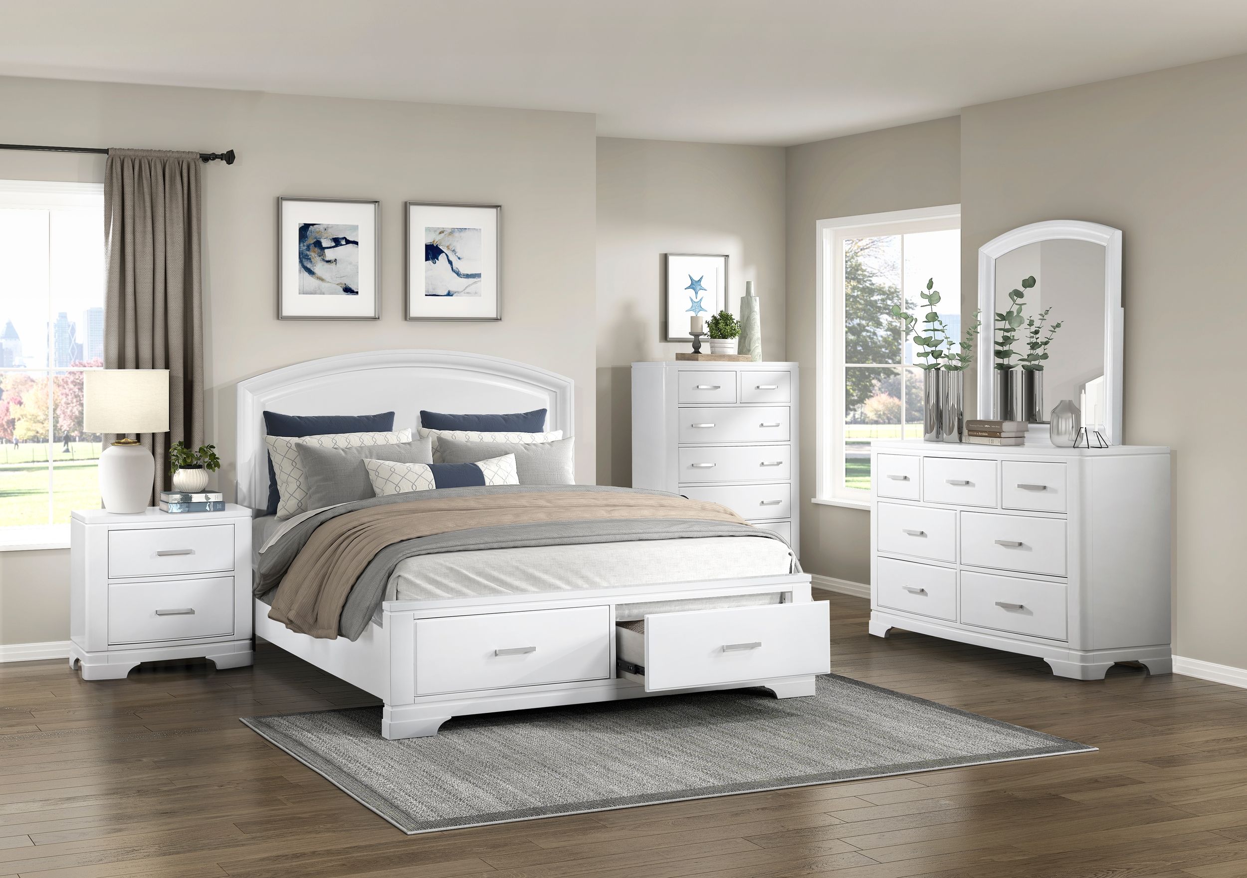 Hudson Wood 2-Drawer Night Stand