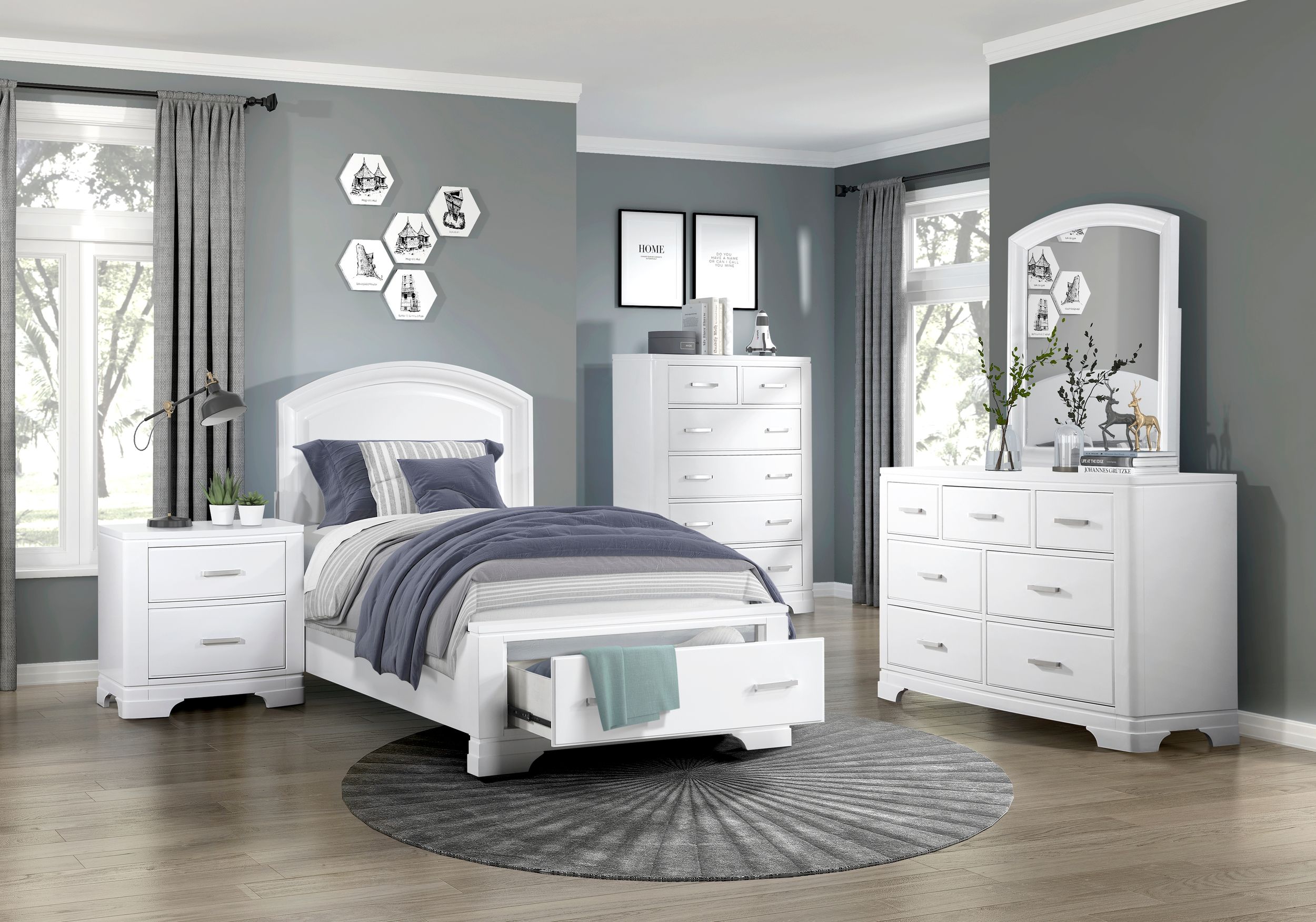 Hudson Wood Storage Platform Bedroom Set