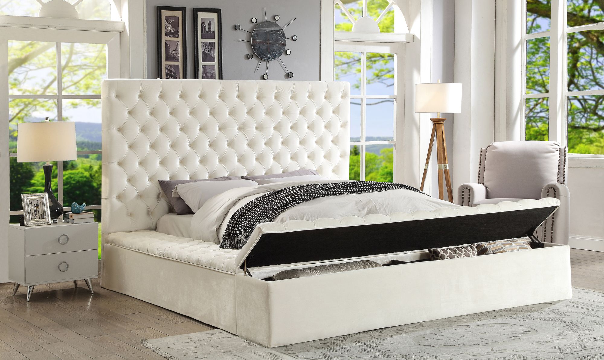 Bliss Velvet Queen Size Bed