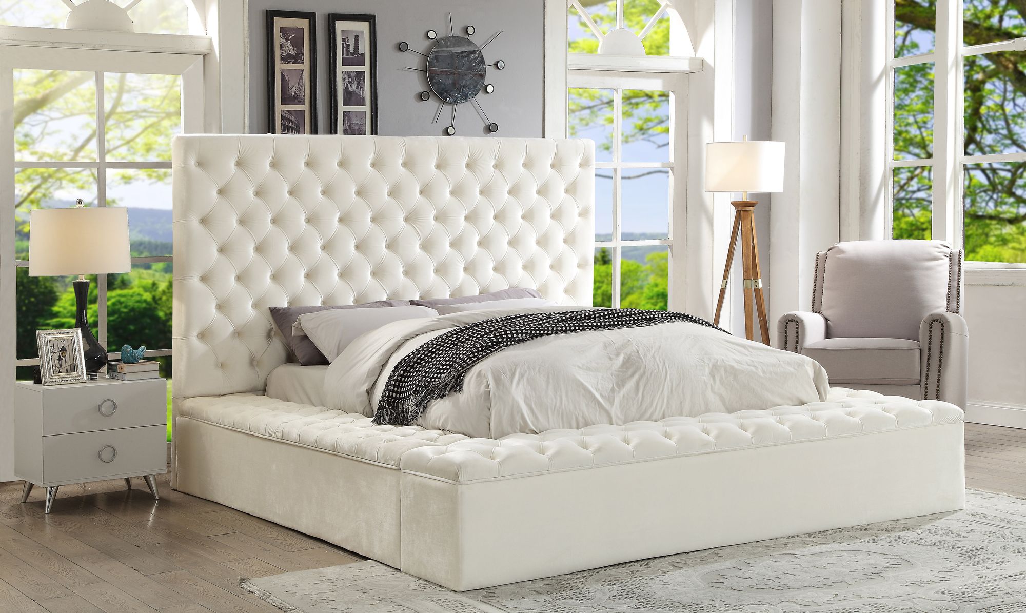 Bliss Velvet King Size Bed