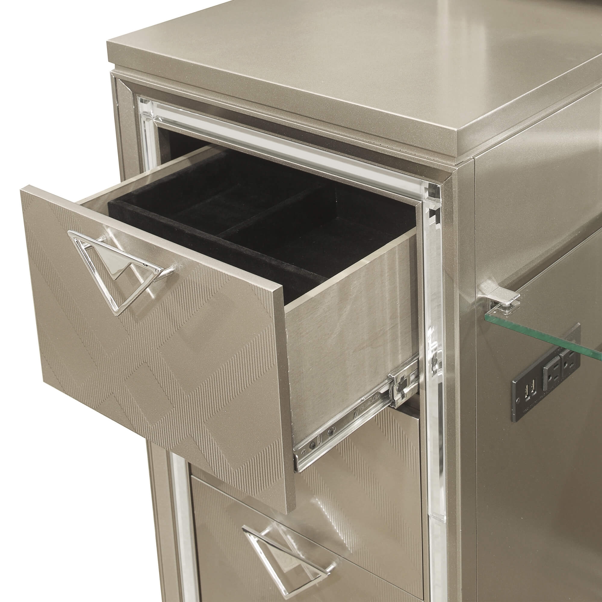 Bijou Vanity Dresser w/ Mirror & LED Lighting