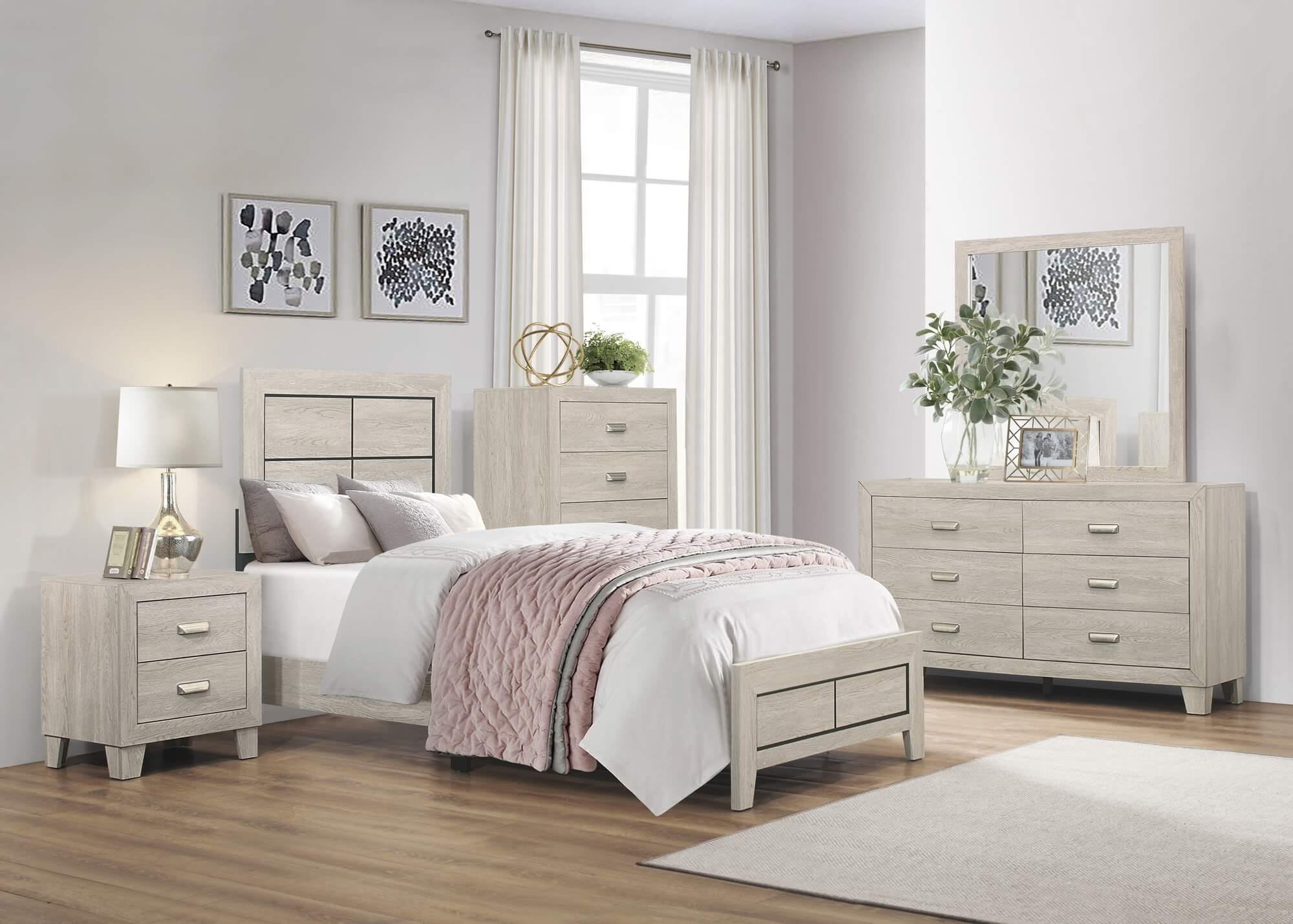 Quinby Wood/Wood Veneer Bed in a Box,Twin Size