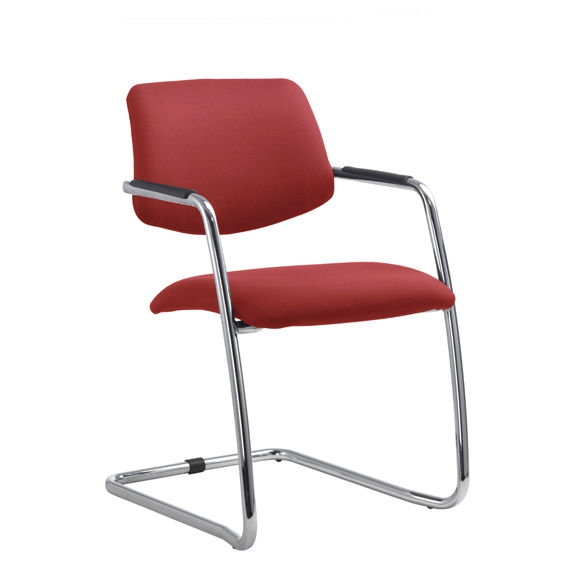 Gama Set of Visitor Armchairs, Upholstered Seat & Back, Cantilever Frame