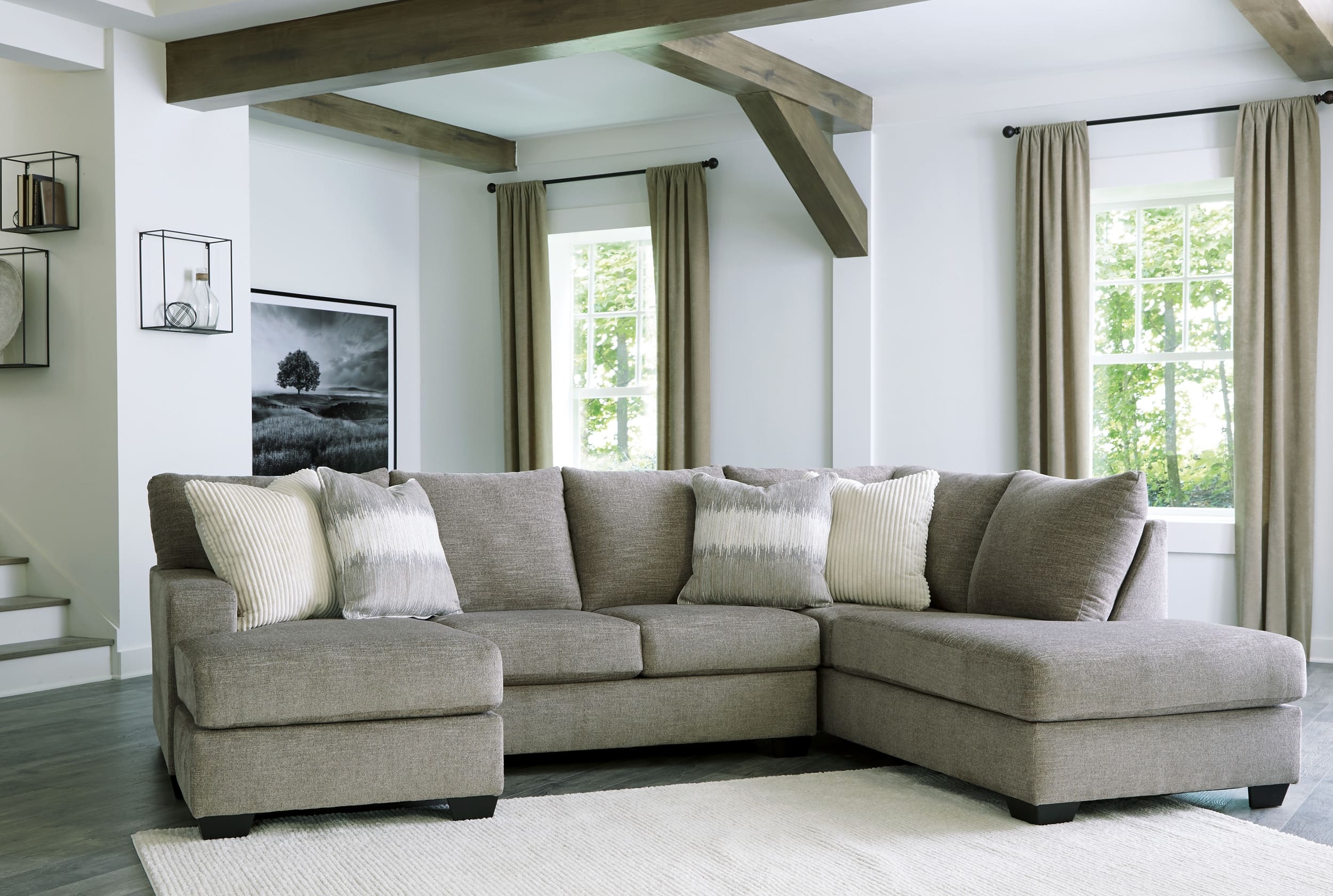 Creswell 2-Piece Polyester U-Shaped Sectional Sofa