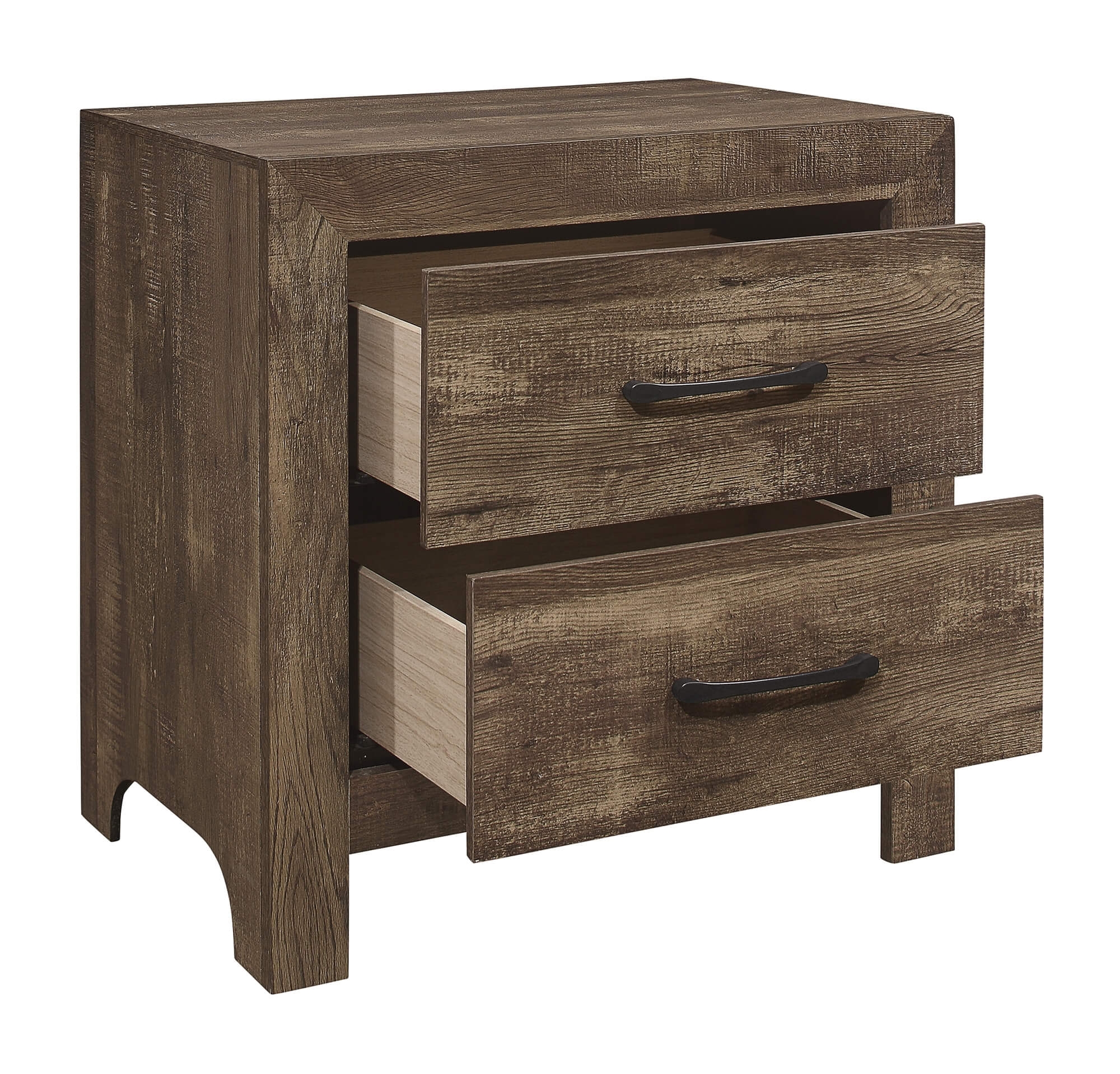 Corbin Faux Wood Veneer/Wood Chevron Pattern Panel Bedroom Set