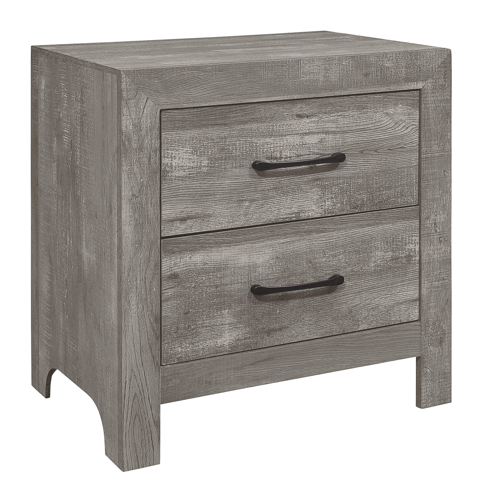 Corbin Faux Wood Veneer/Wood Chevron Pattern Panel Bedroom Set