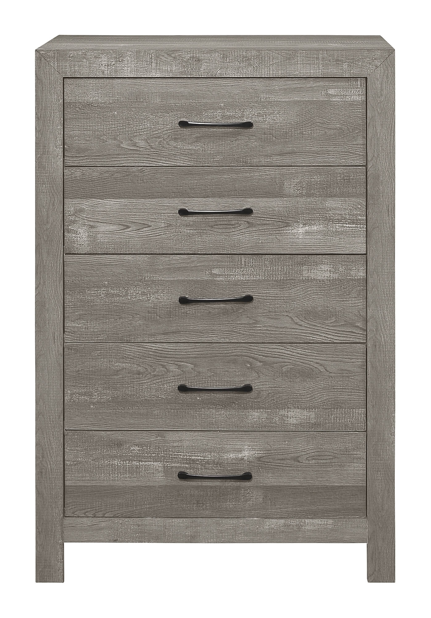 Corbin Faux Wood Veneer/Wood Chevron Pattern Panel Bedroom Set