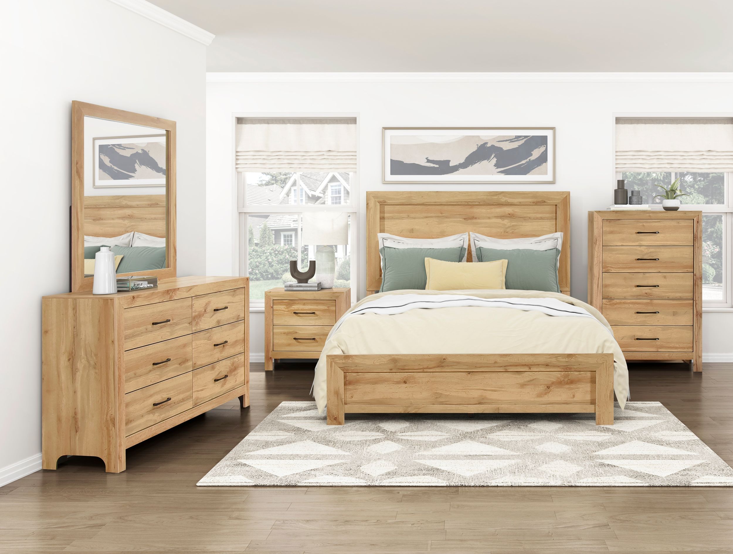 Corbin Faux Wood Veneer/Wood 6-Drawer Double Dresser