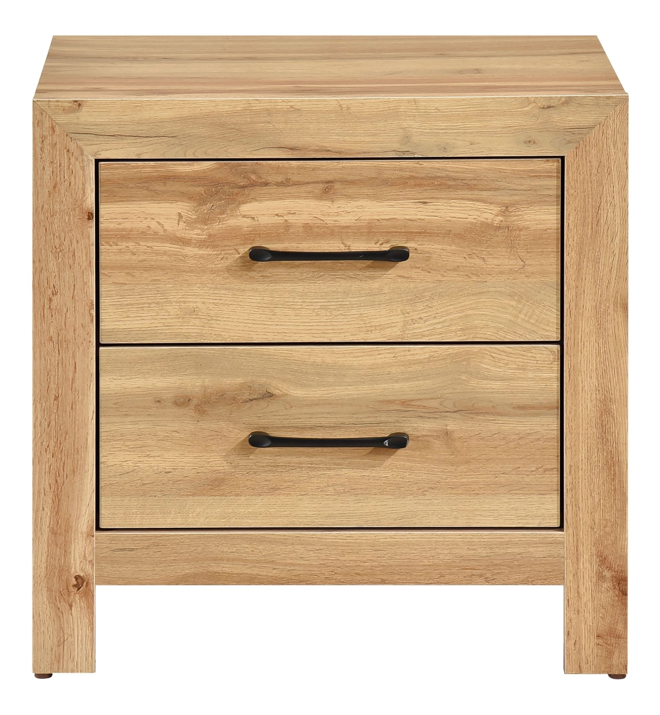 Corbin Faux Wood Veneer/Wood Chevron Pattern Panel Bedroom Set