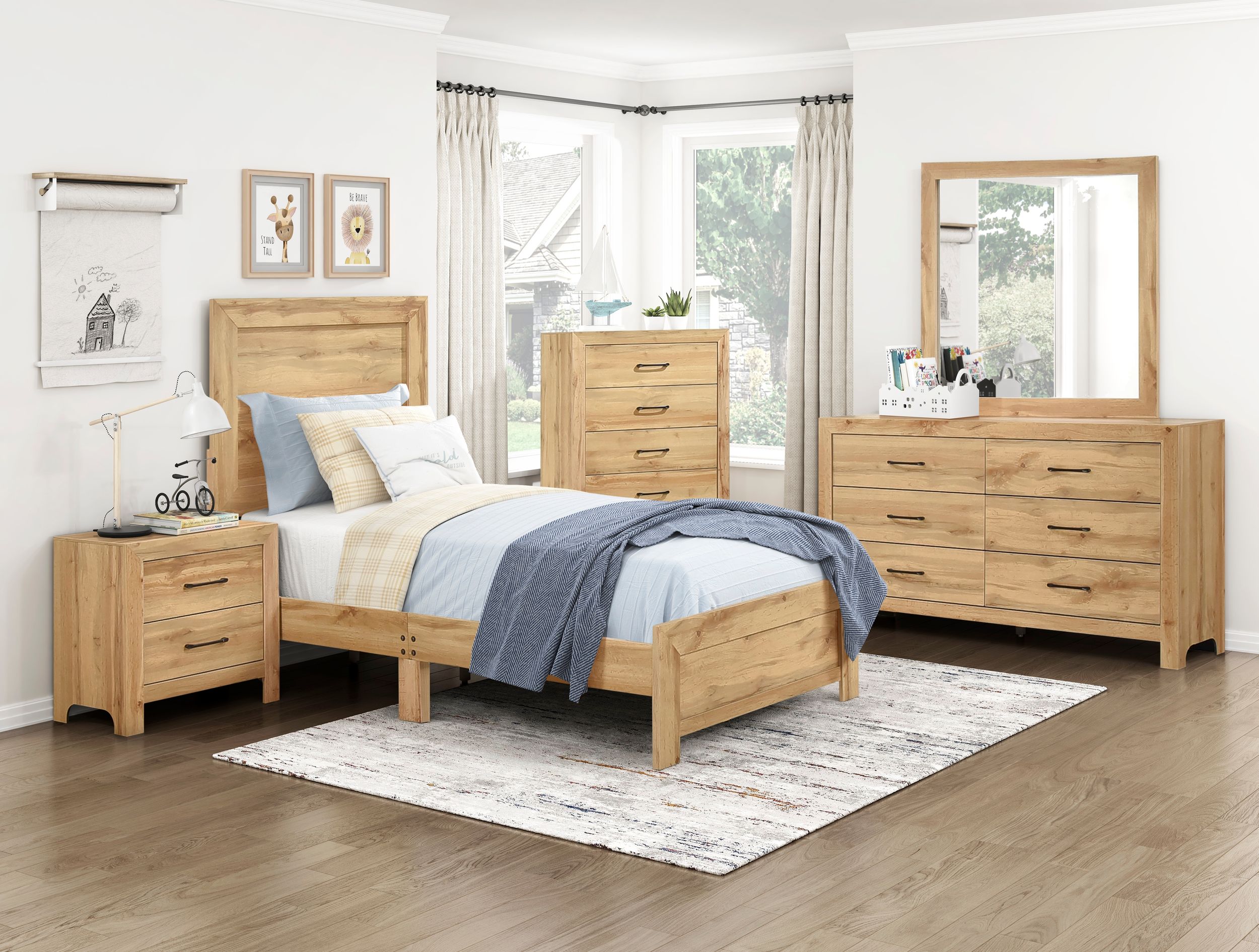 Corbin Faux Wood Veneer/Wood 6-Drawer Double Dresser