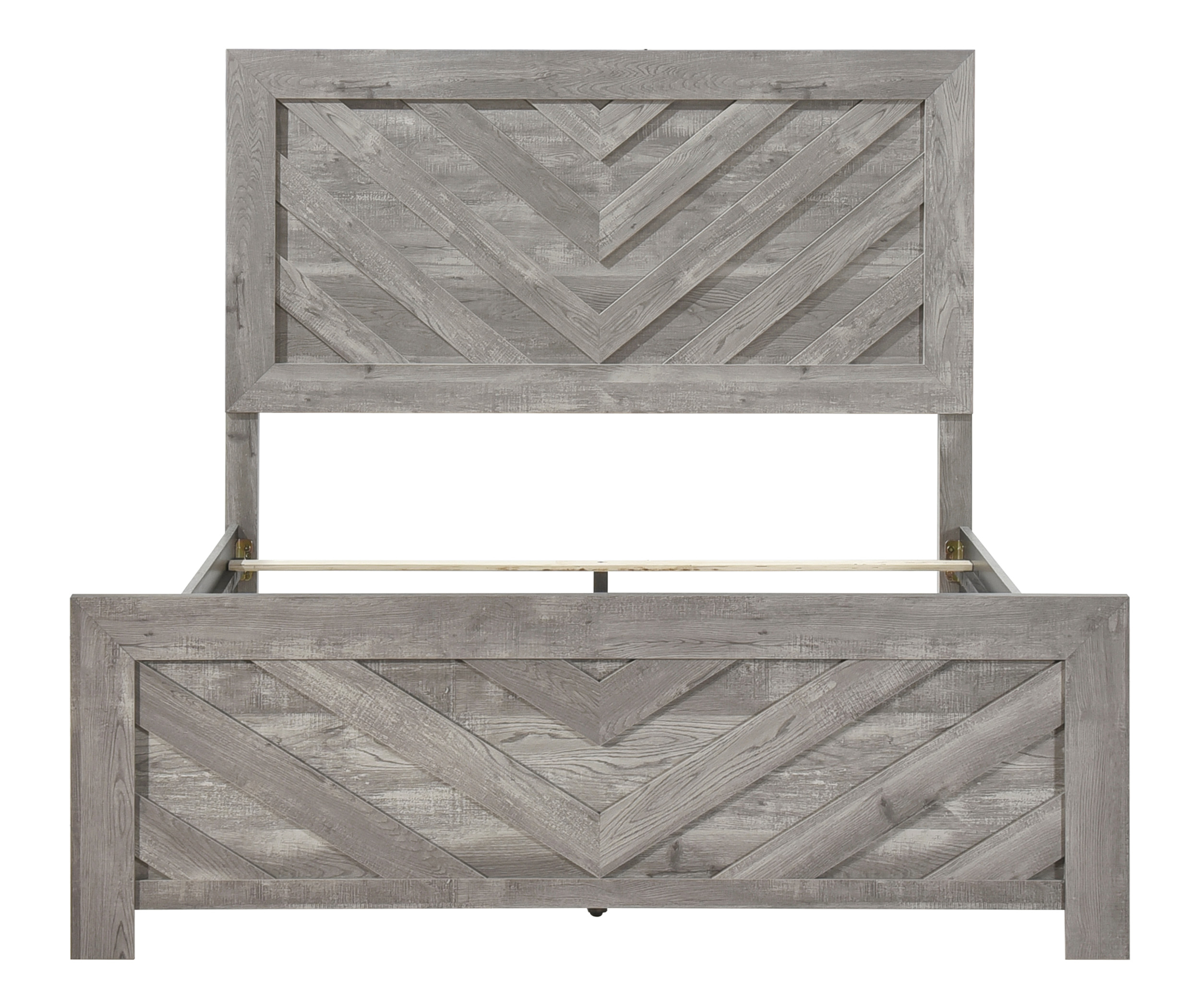 Corbin Faux Wood Veneer/Wood Chevron Pattern Panel Bedroom Set