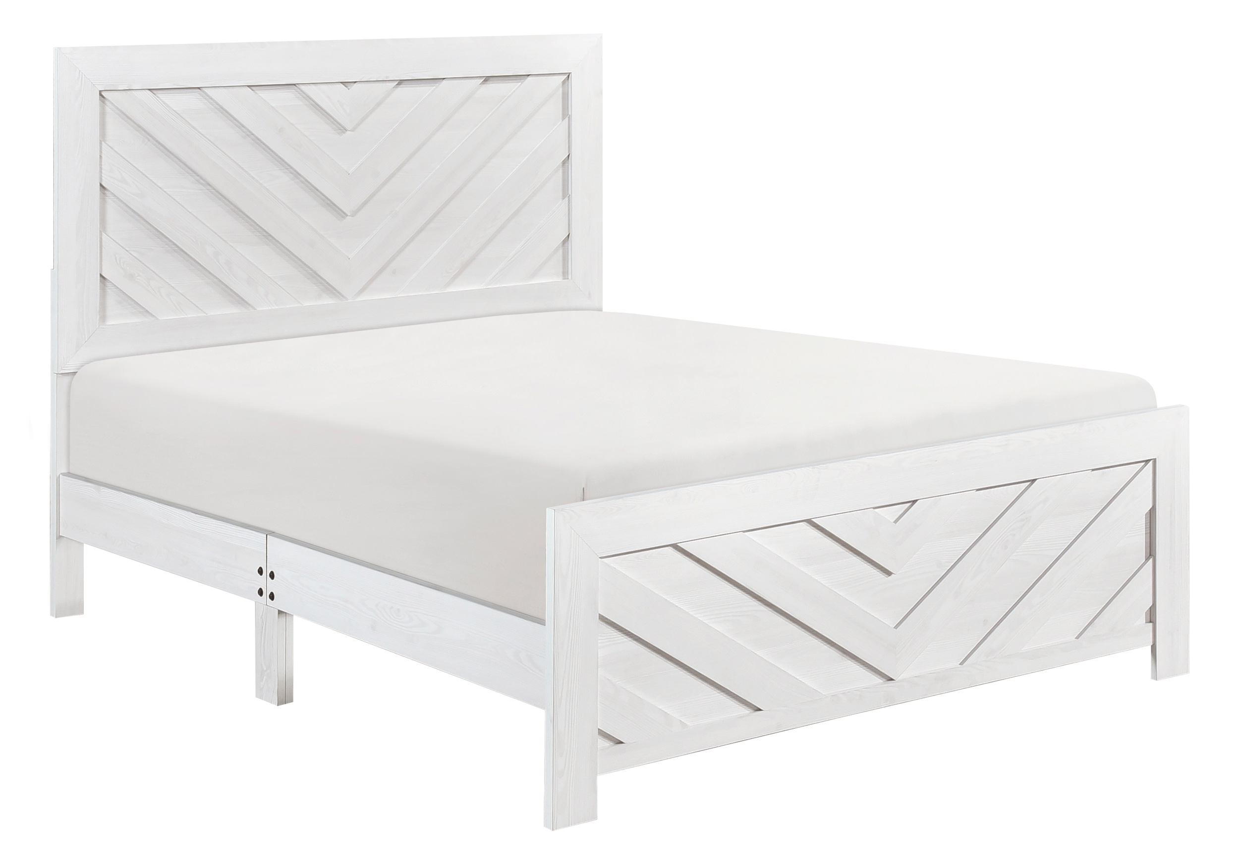 Corbin Faux Wood Veneer/Wood Chevron Pattern Panel Bedroom Set