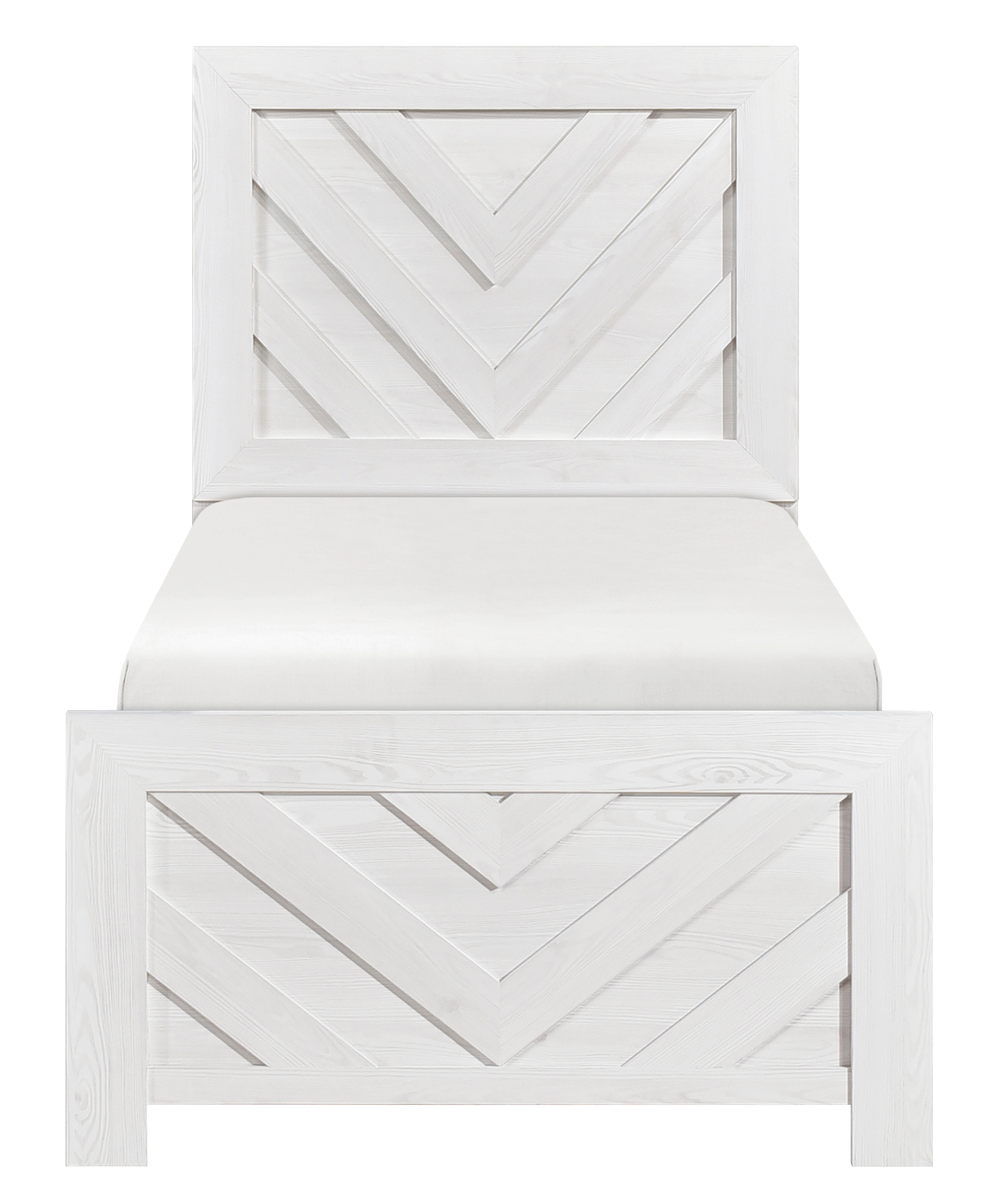 Corbin Faux Wood Veneer/Wood Chevron Pattern Panel Bedroom Set