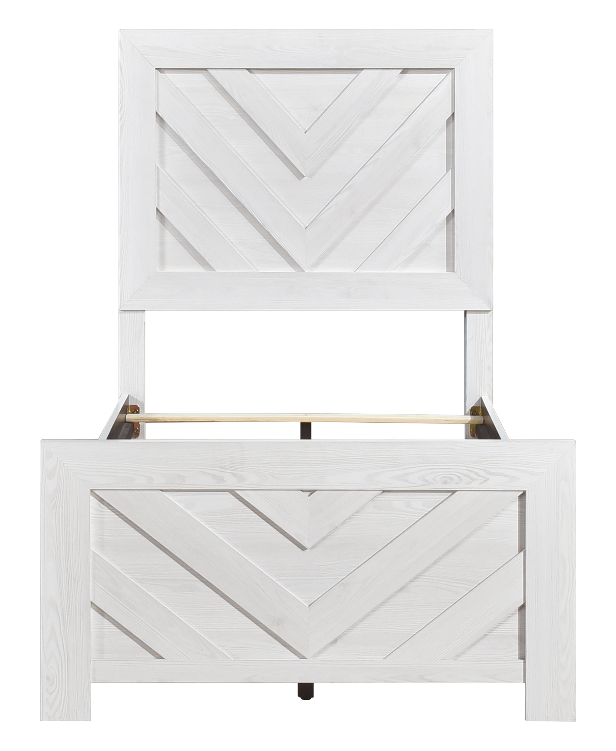 Corbin Faux Wood Veneer/Wood Chevron Pattern Panel Bed