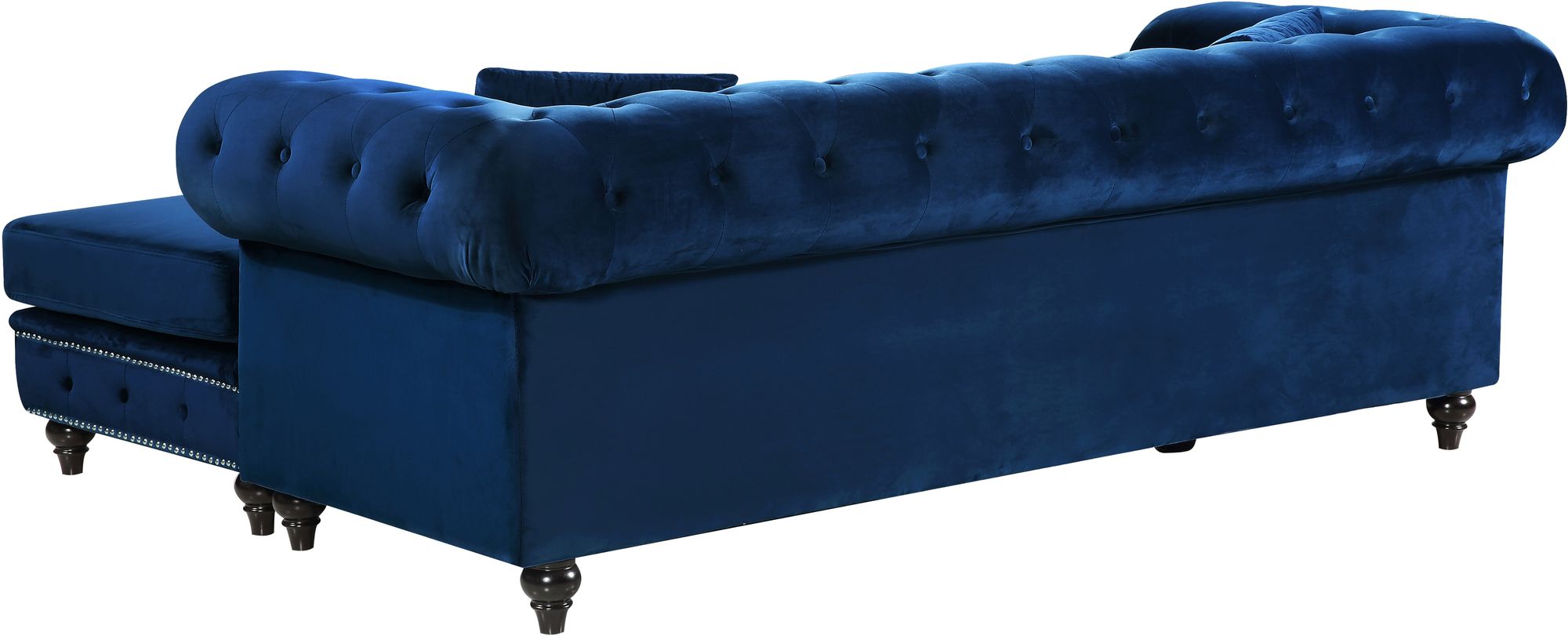 Sabrina 96" 2-Piece Velvet Reversible Sectional