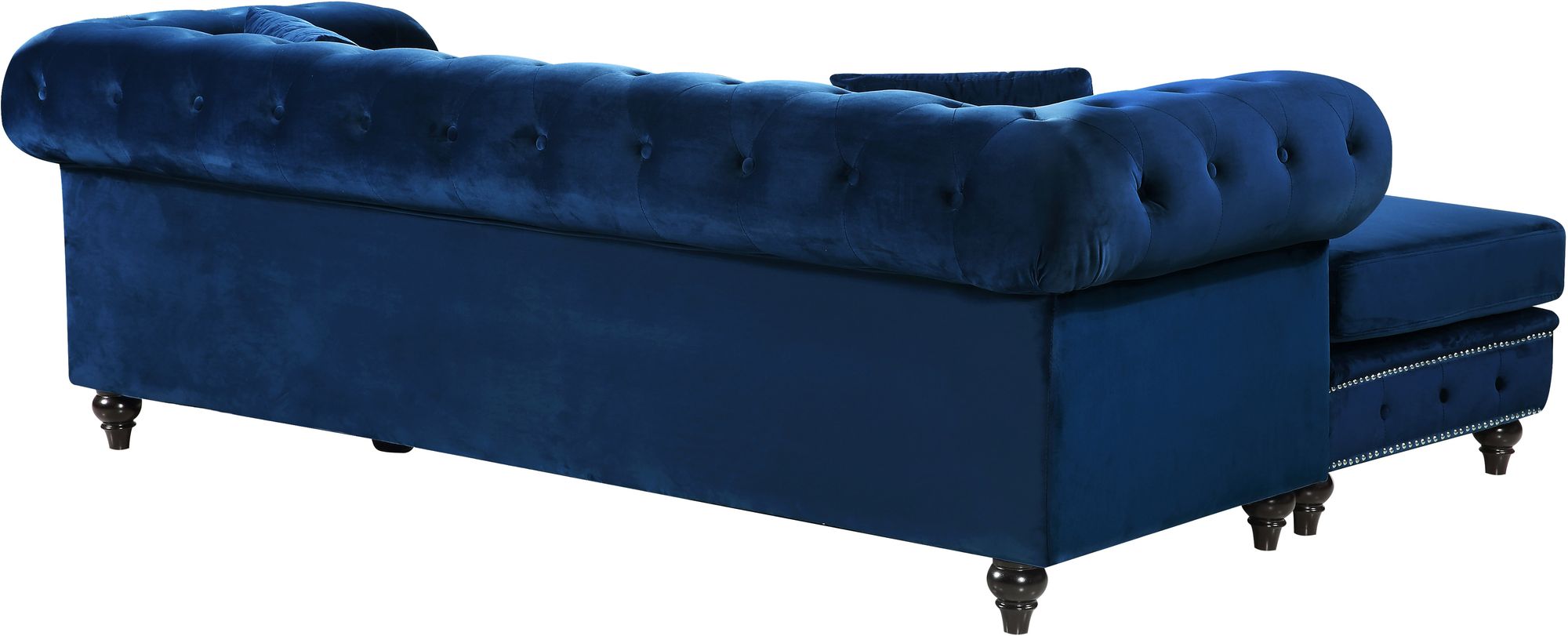Sabrina 96" 2-Piece Velvet Reversible Sectional