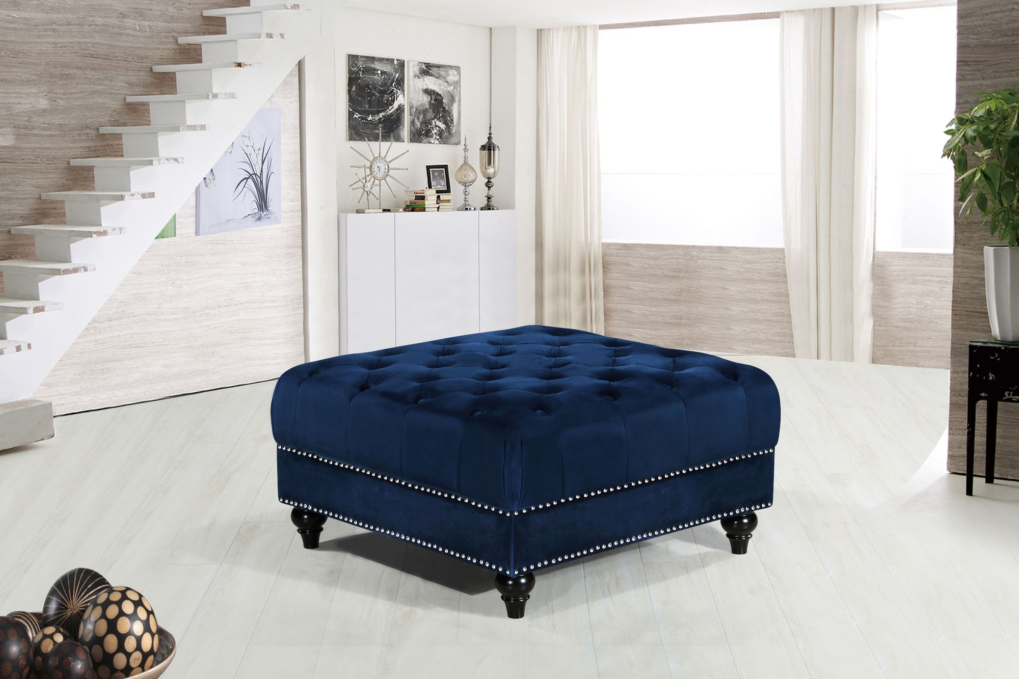 Sabrina Velvet Ottoman