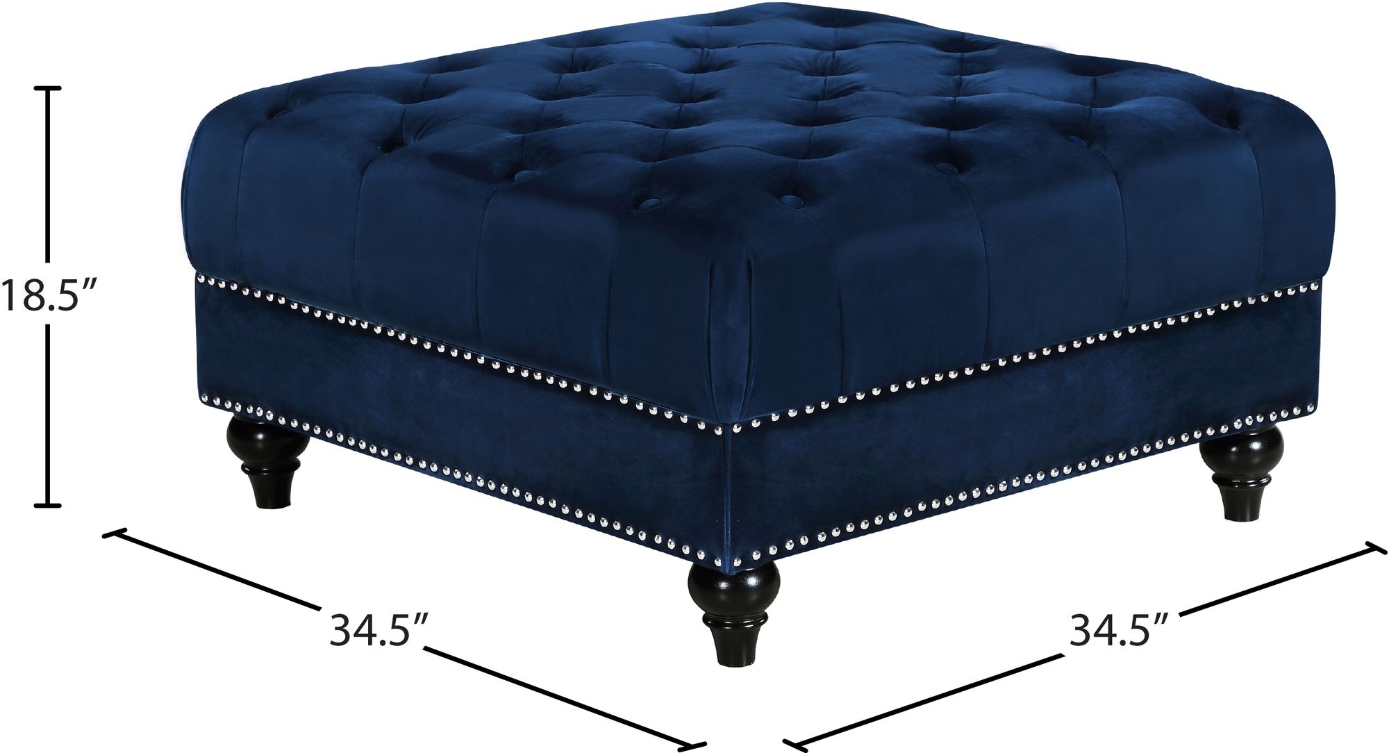 Sabrina Velvet Ottoman
