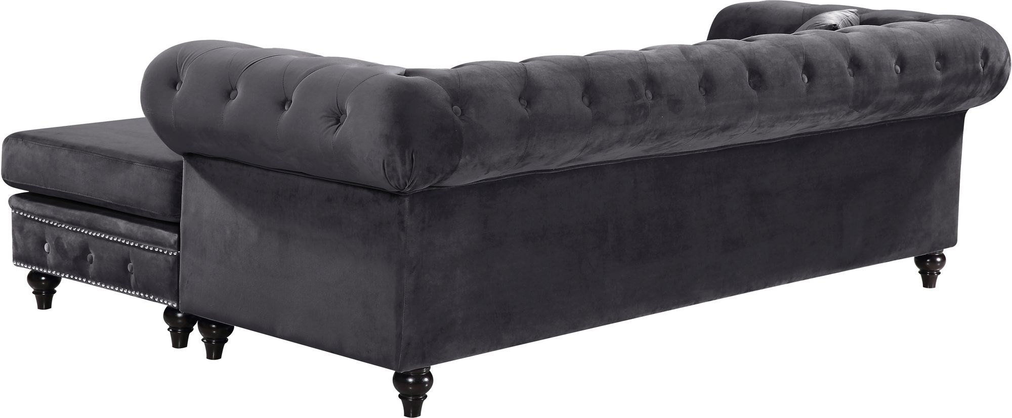 Sabrina 96" 2-Piece Velvet Reversible Sectional