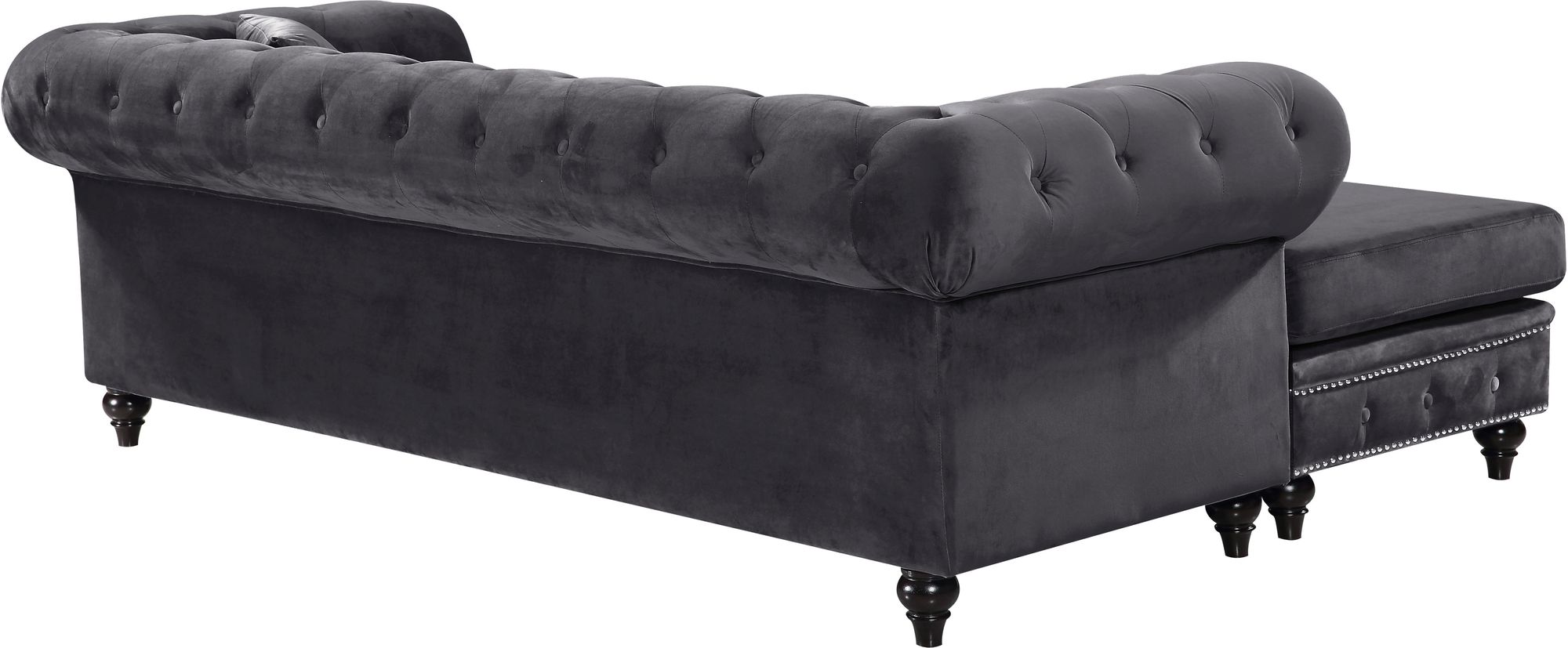 Sabrina 96" 2-Piece Velvet Reversible Sectional