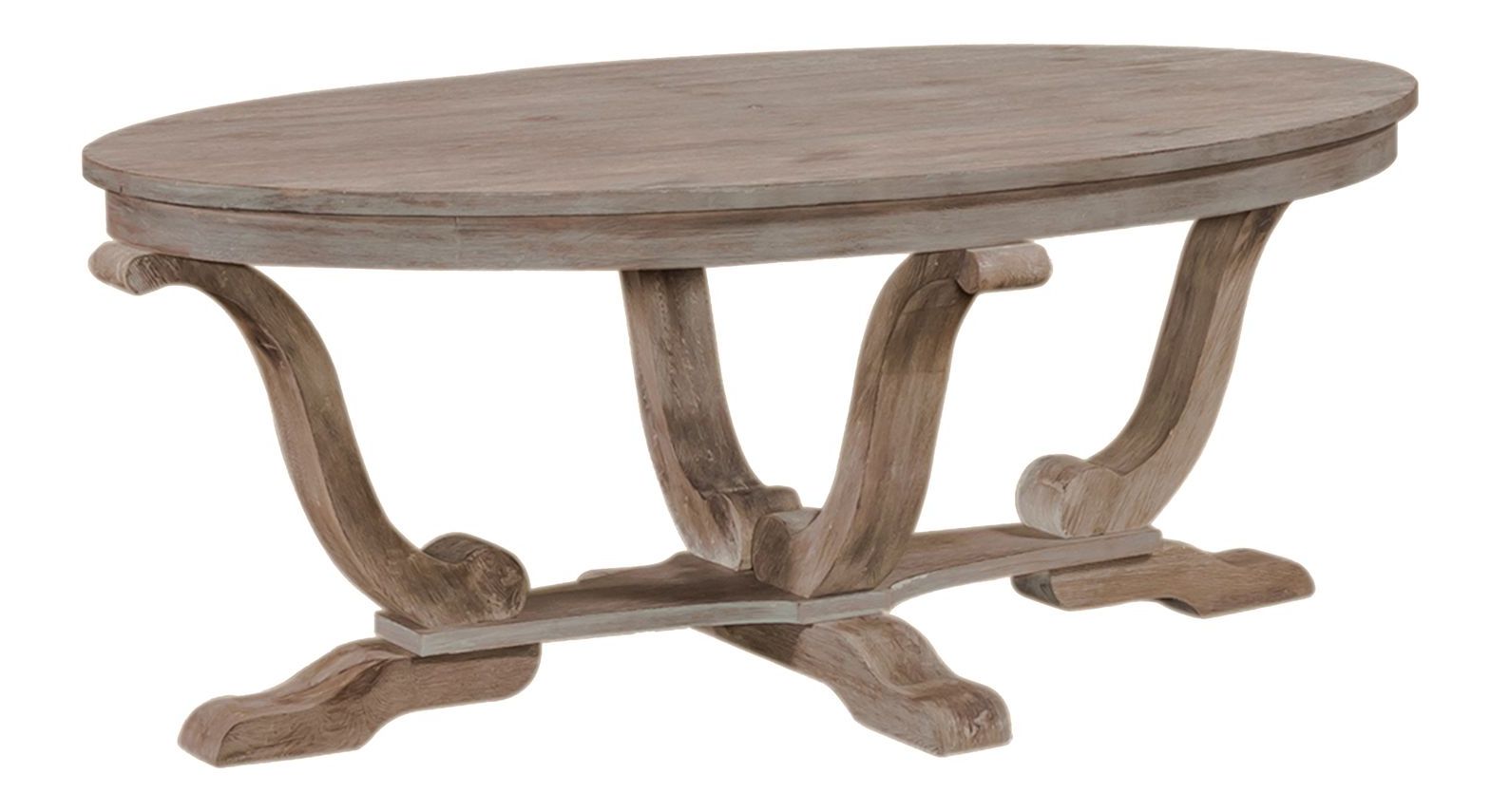 Greystone Mill Oval Cocktail Set | Rustic White Wash Table