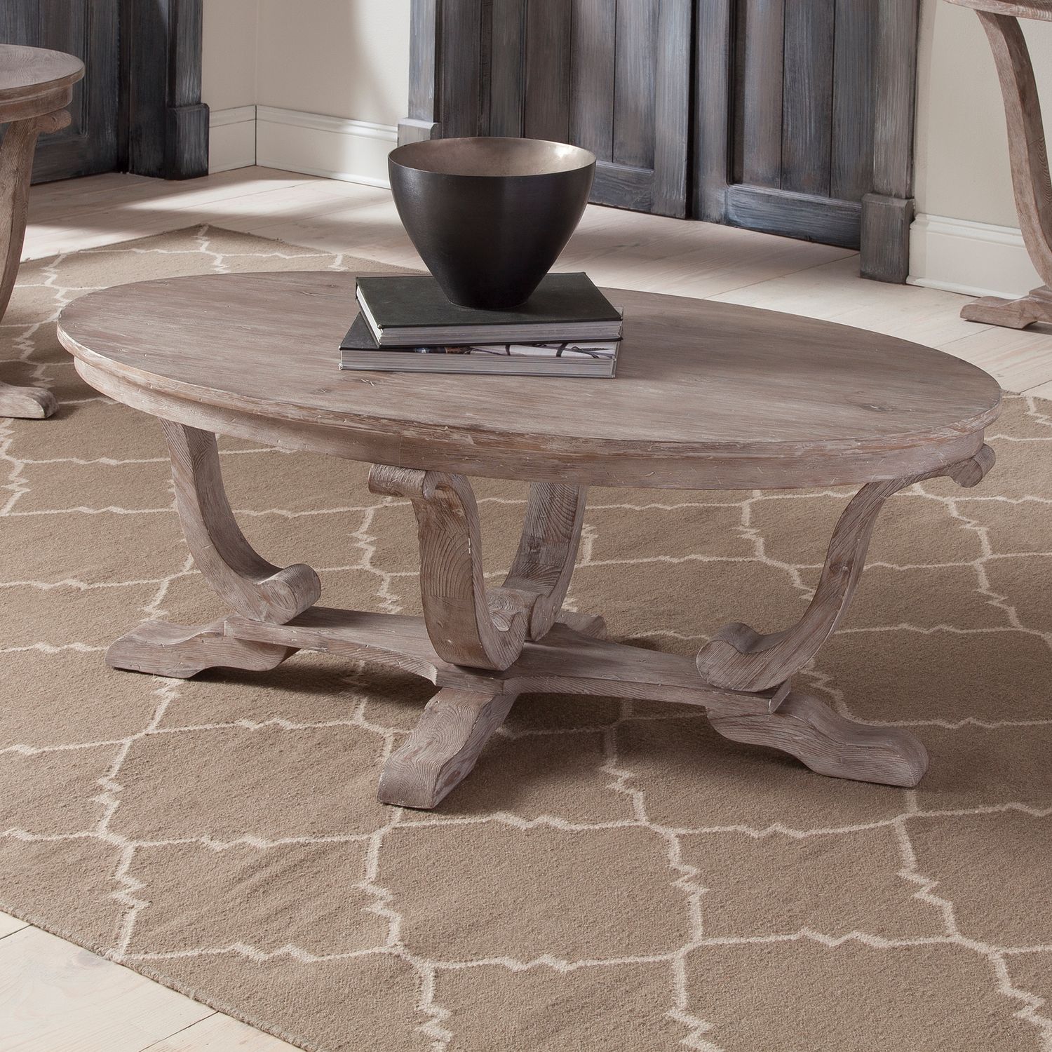 Greystone Mill Oval Wood Cocktail Table
